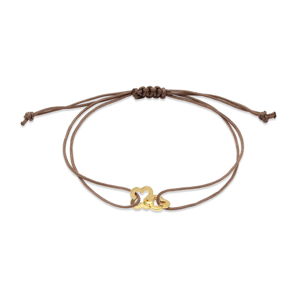 Gold - Elli | Armband Kleeblatt | Nylon | 925 Sterling Silber vergoldet