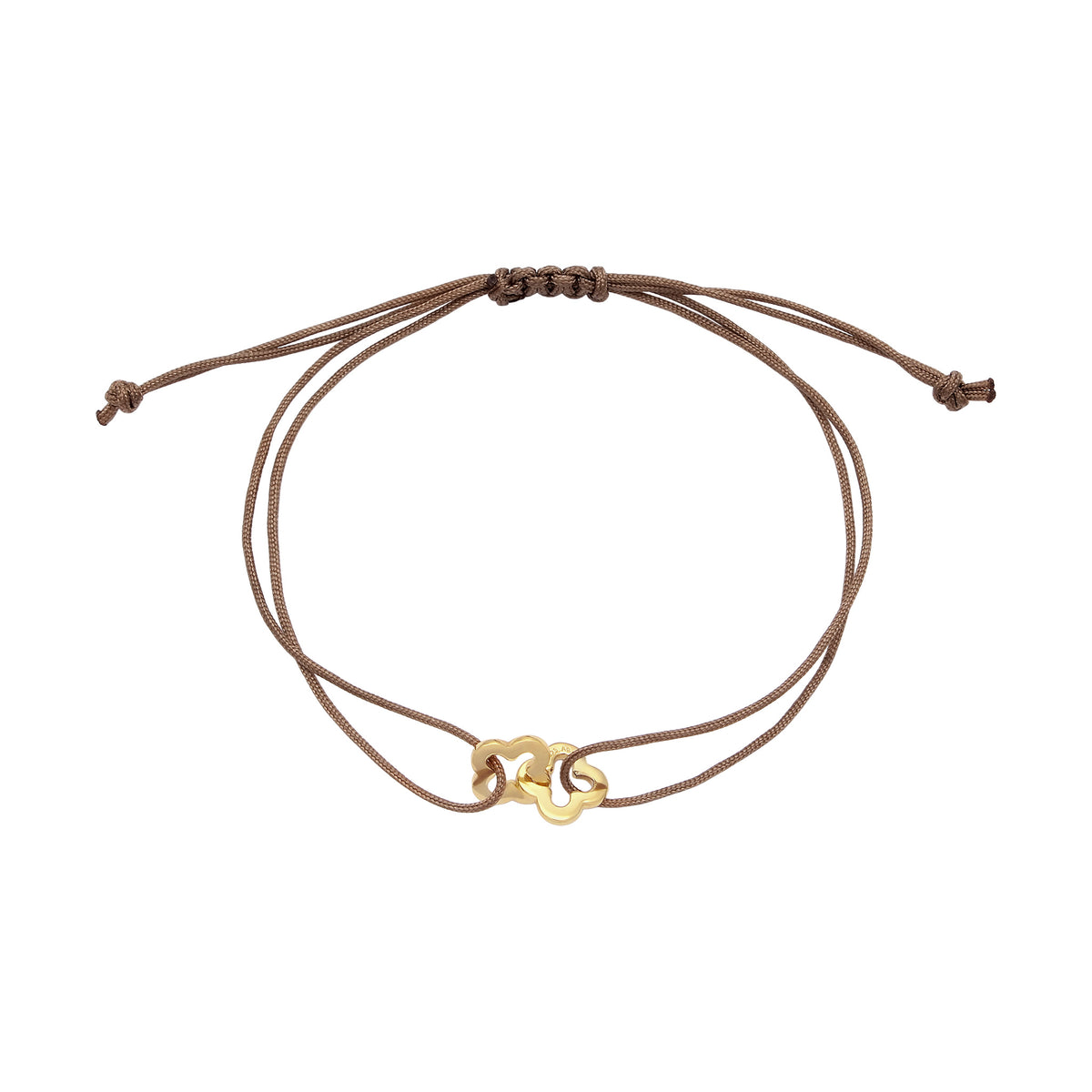 Gold - Elli | Armband Kleeblatt | Nylon | 925 Sterling Silber vergoldet