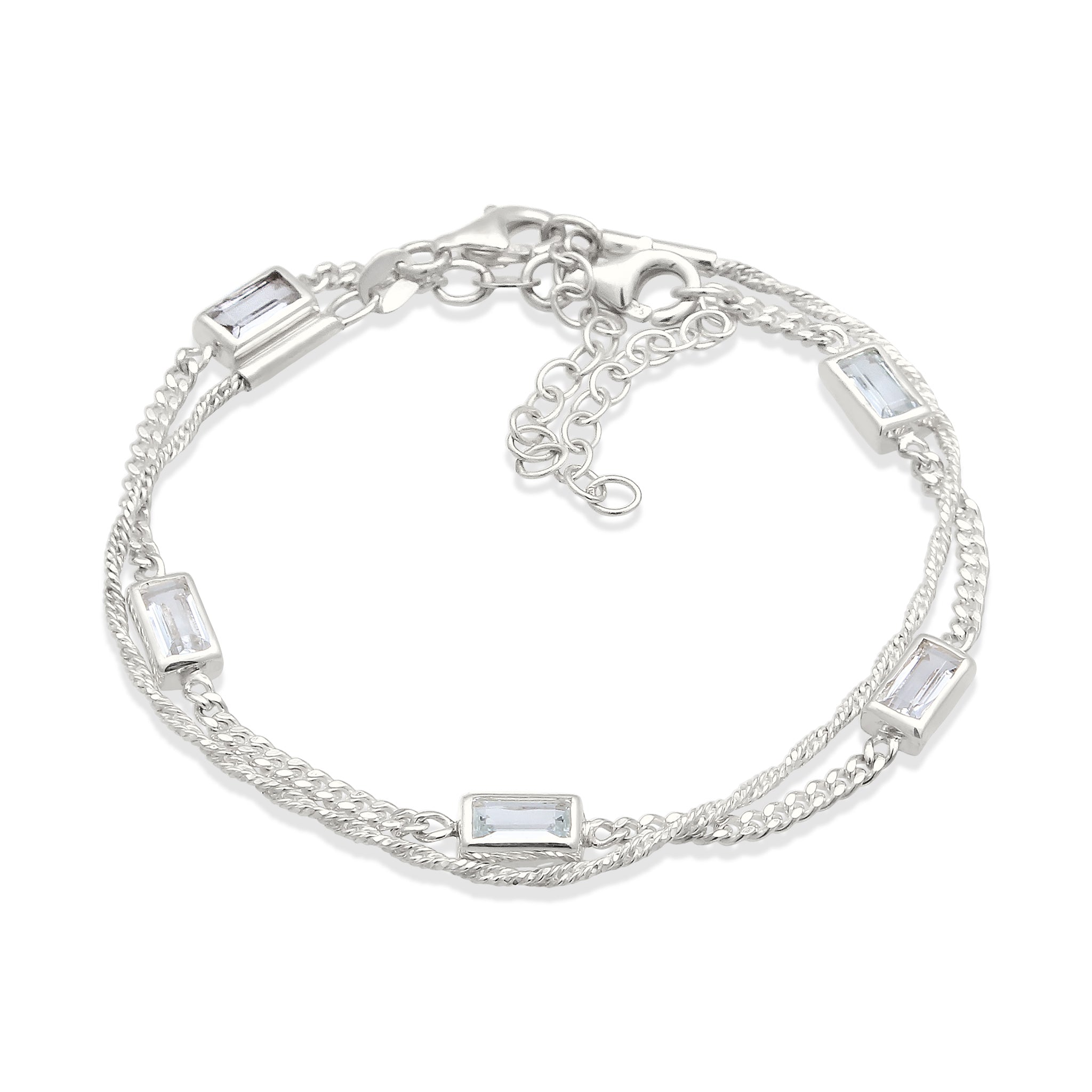 Silber - Elli | Armbandset | Topas (Weiß) | 925 Sterling Silber