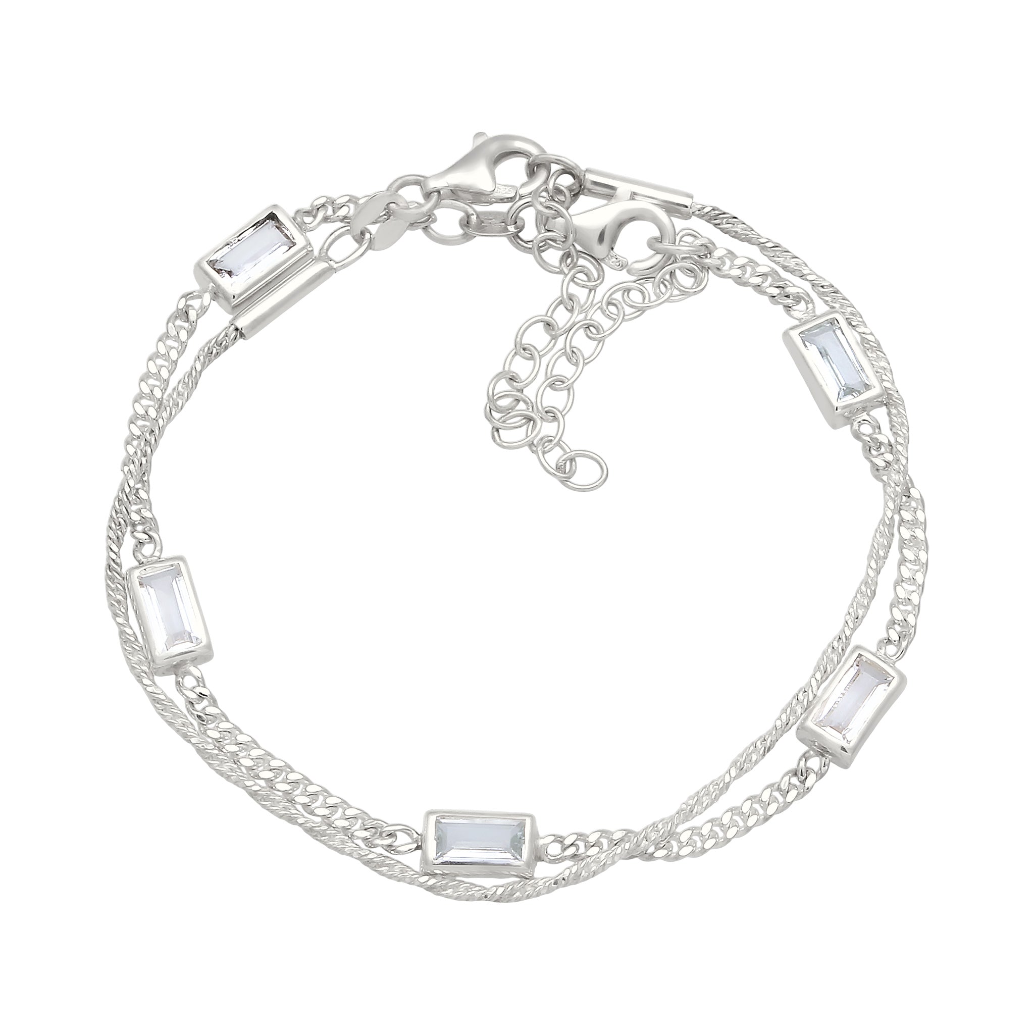 Silber - Elli | Armbandset | Topas (Weiß) | 925 Sterling Silber