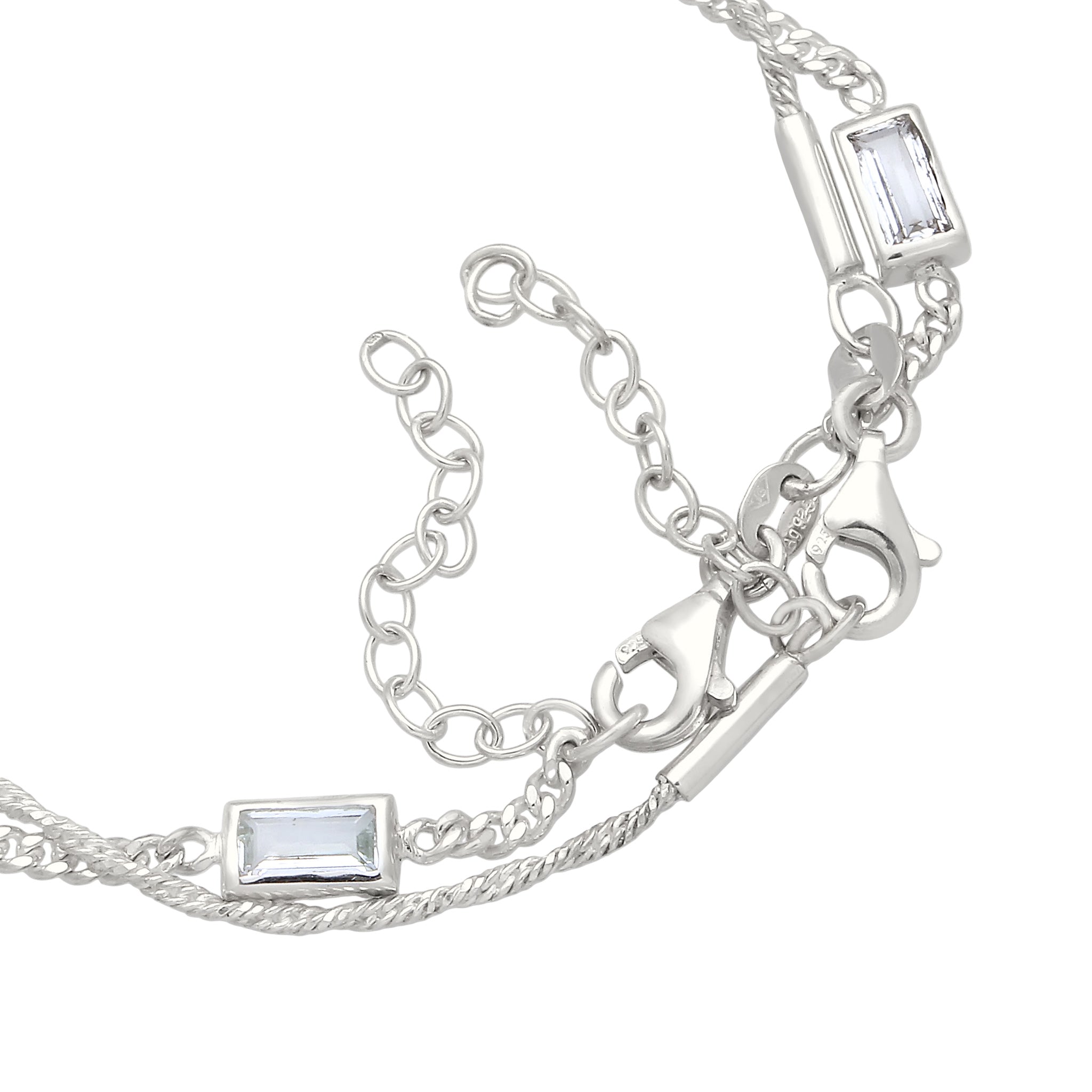Silber - Elli | Armbandset | Topas (Weiß) | 925 Sterling Silber