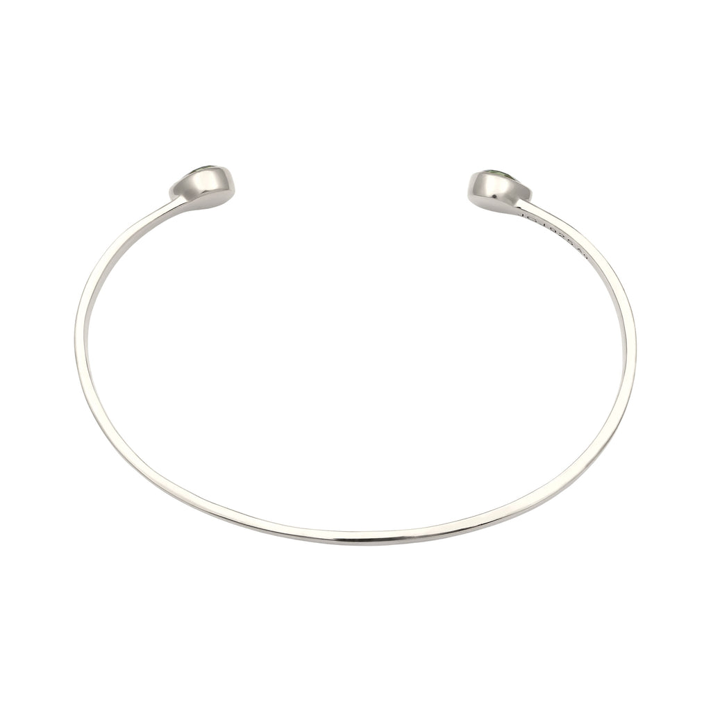 Silber - Elli PREMIUM | Armreif Tropfen | Mit Kristallen von Swarovski® (Hellgrün) | 925 Sterling Silber