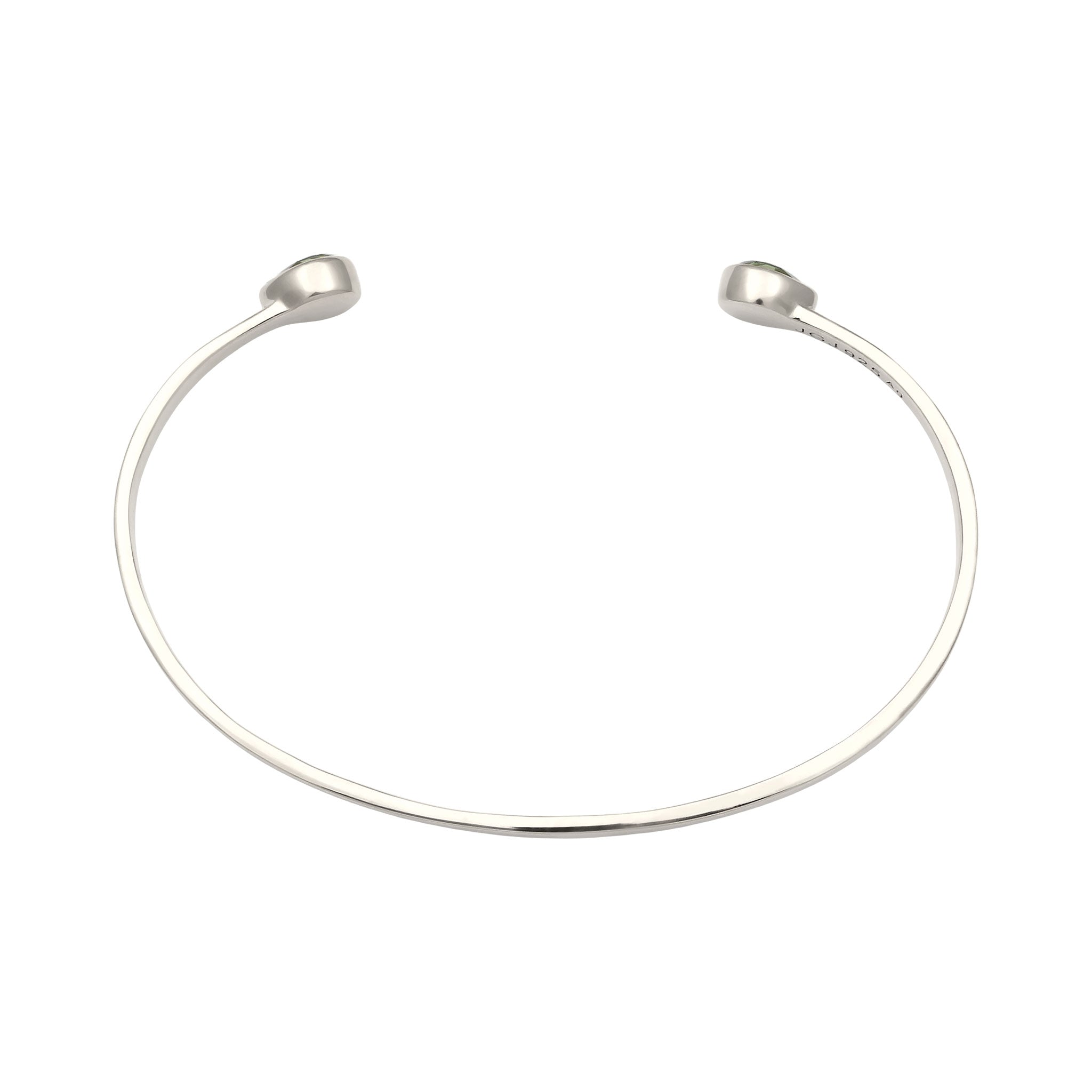 Silber - Elli PREMIUM | Armreif Tropfen | Mit Kristallen von Swarovski® (Hellgrün) | 925 Sterling Silber