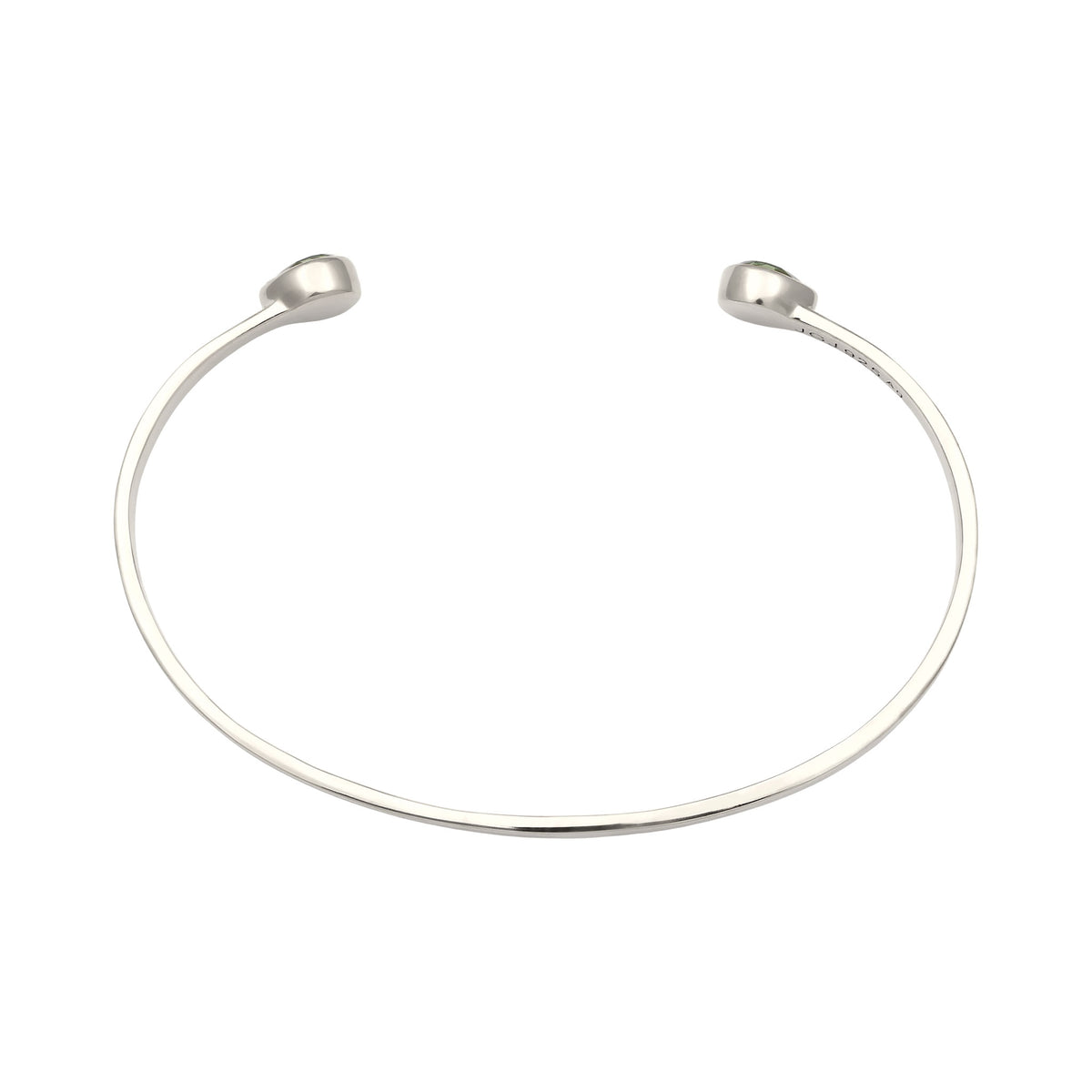 Silber - Elli PREMIUM | Armreif Tropfen | Mit Kristallen von Swarovski® (Hellgrün) | 925 Sterling Silber