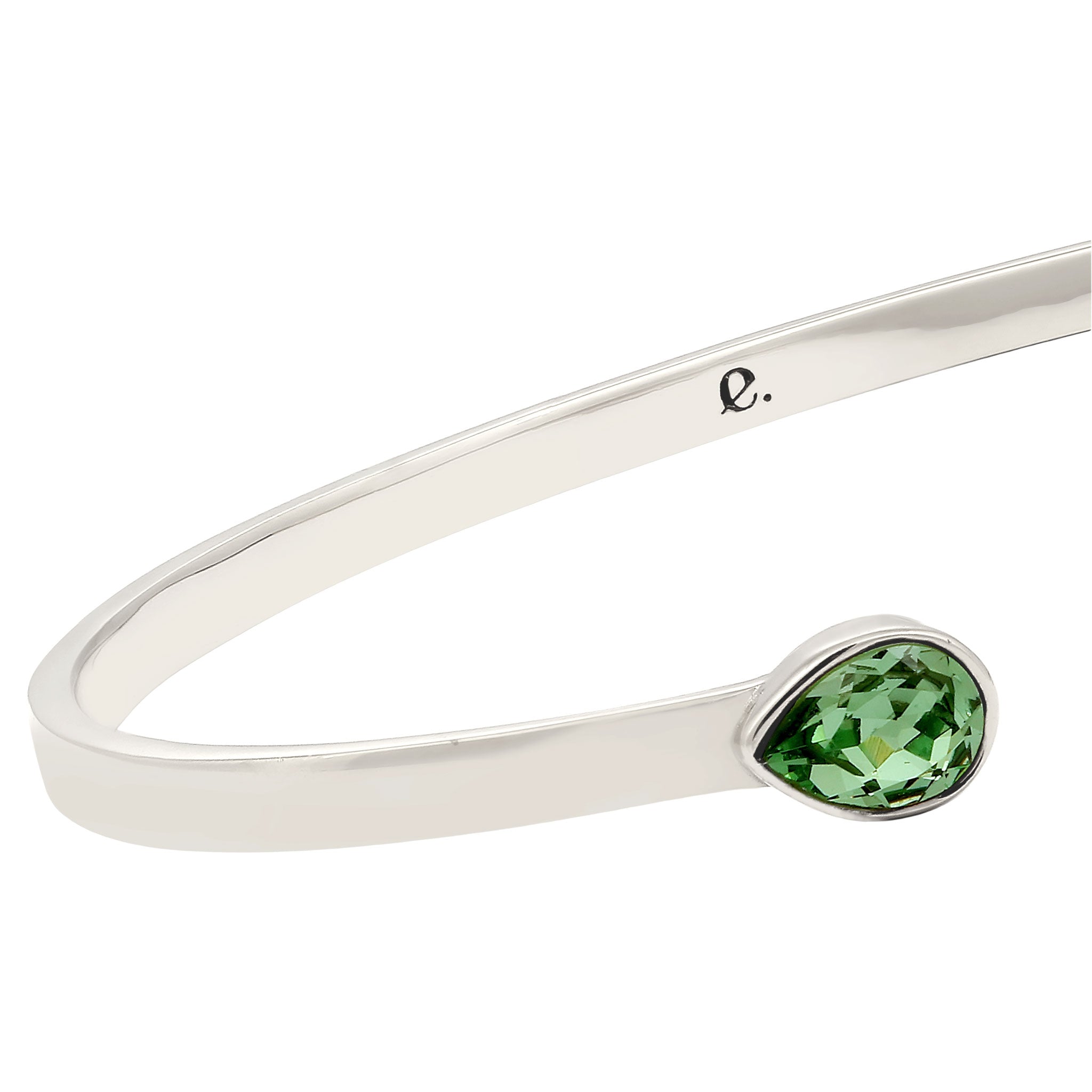 Silber - Elli PREMIUM | Armreif Tropfen | Mit Kristallen von Swarovski® (Hellgrün) | 925 Sterling Silber