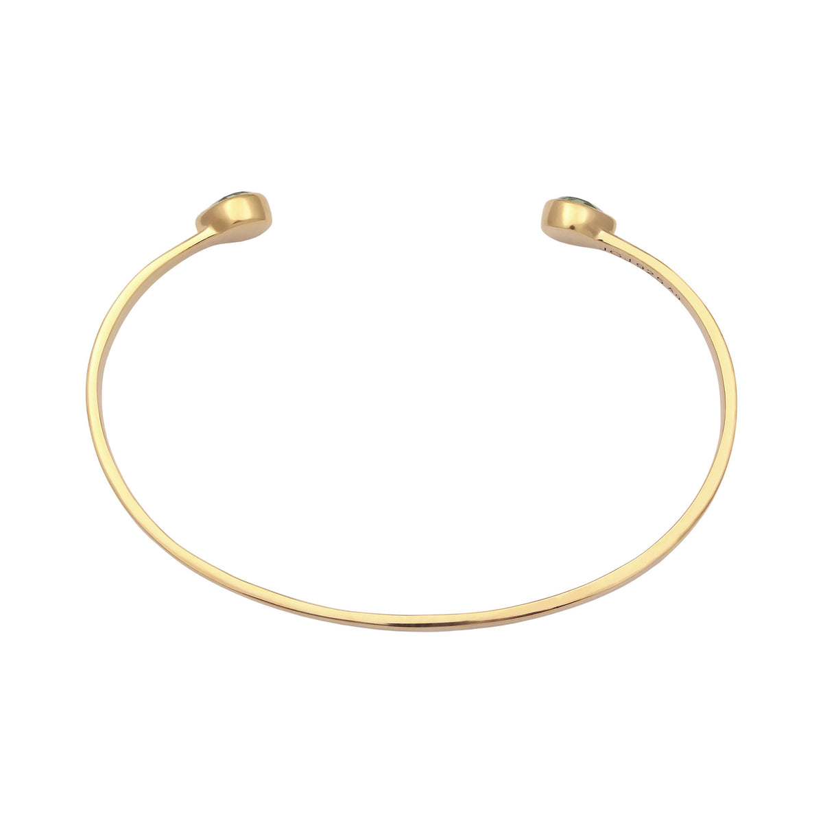 Gold - Elli PREMIUM | Armreif Tropfen | Mit Kristallen von Swarovski® (Hellgrün) | 925 Sterling Silber vergoldet