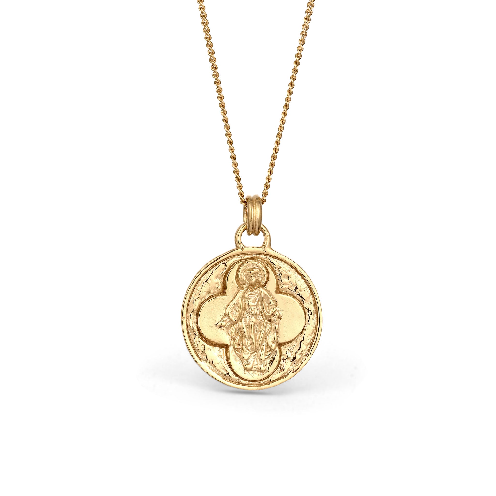 Gold - Elli | Halskette Maria Symbol | 925 Sterling Silber vergoldet