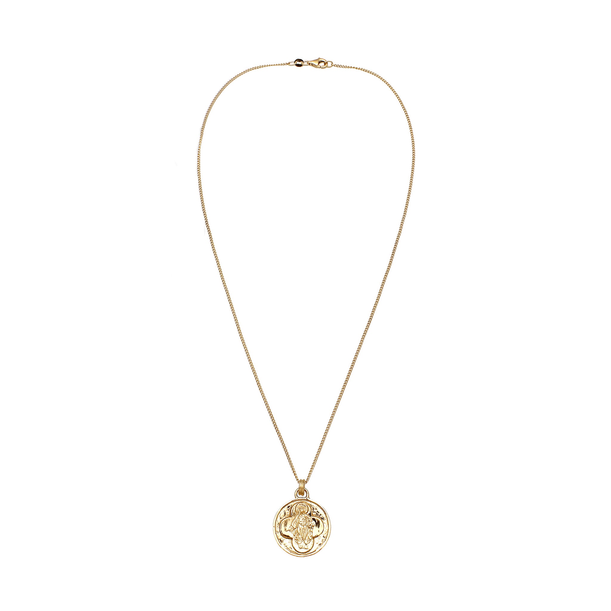 Gold - Elli | Halskette Maria Symbol | 925 Sterling Silber vergoldet