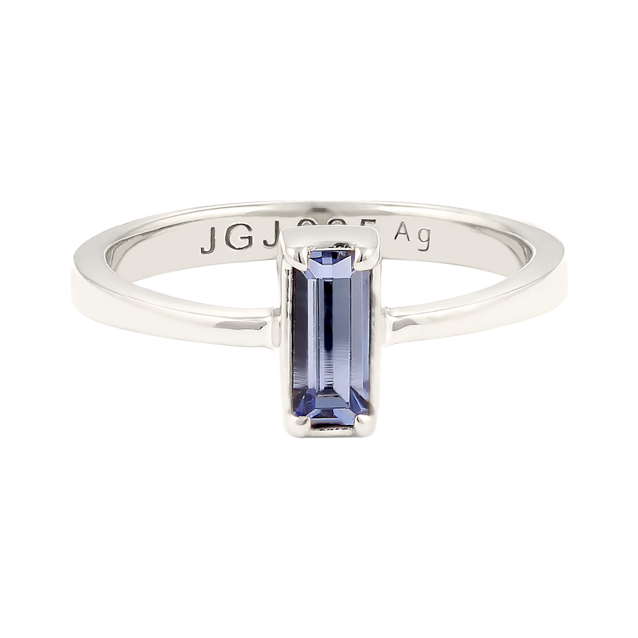 Silber - Elli | Solitär-Ring | Mit Kristallen von Swarovski® (Blau) | 925 Sterling Silber