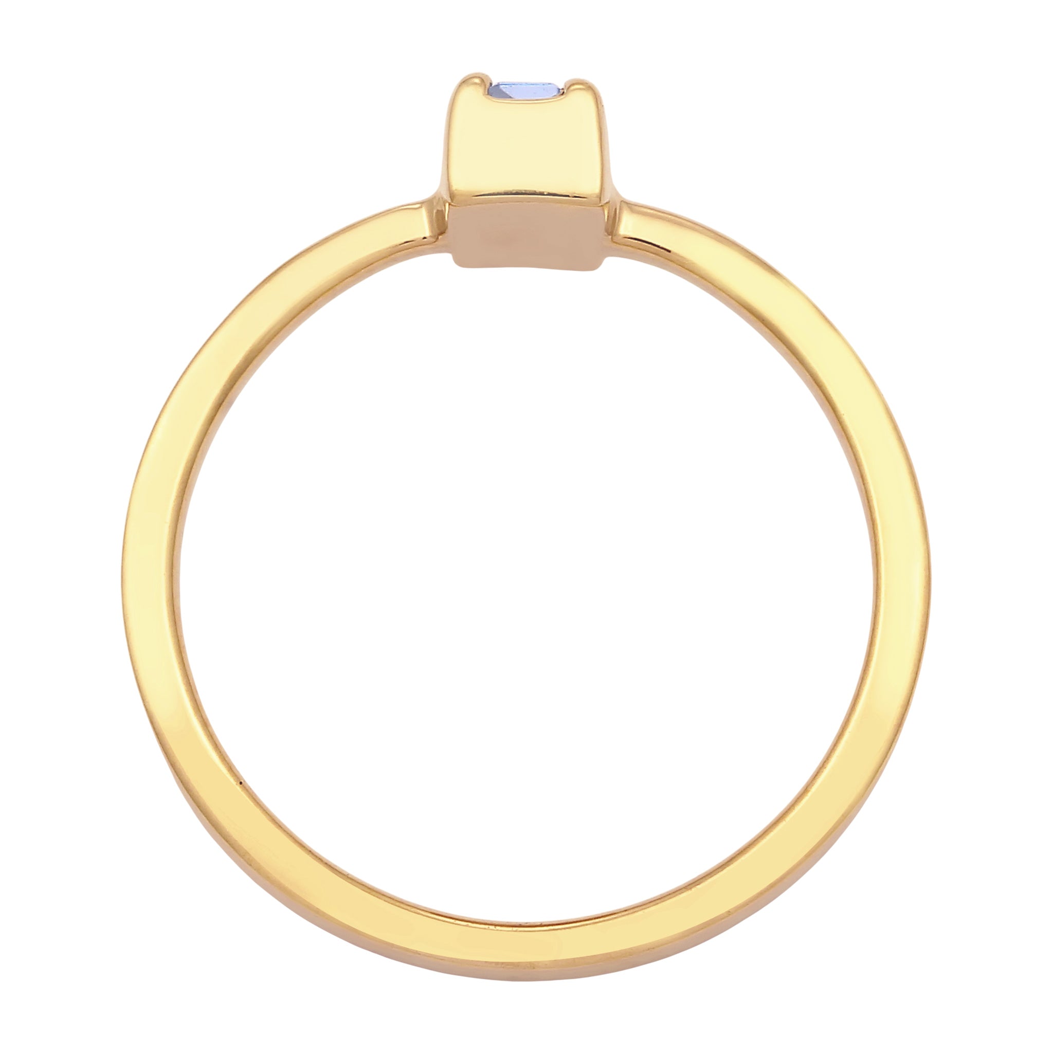 Gold - Elli | Solitär-Ring | Mit Kristallen von Swarovski® (Blau) | 925 Sterling Silber vergoldet