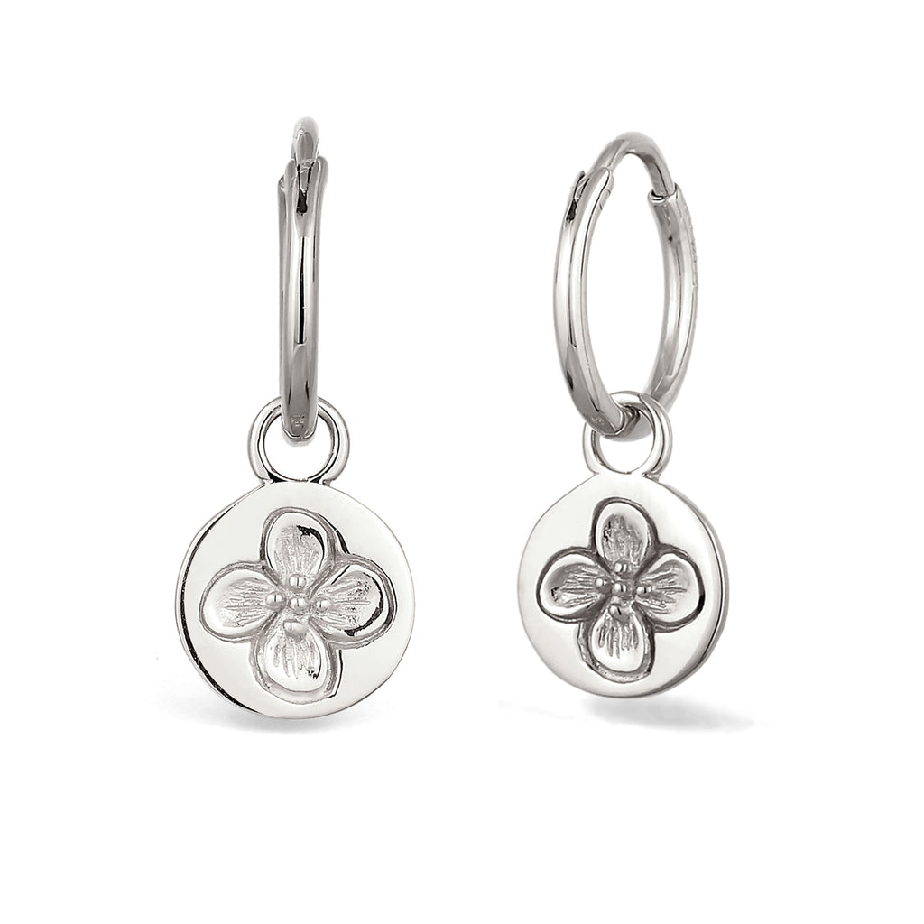 Silber - Elli | Creolen Blume | 925 Sterling Silber