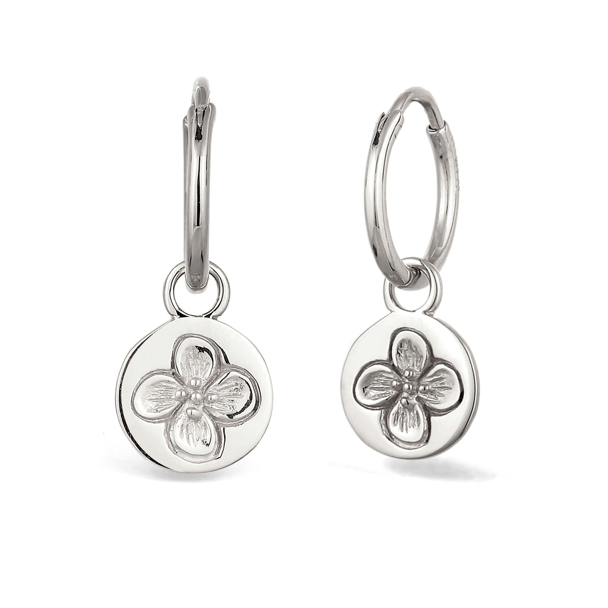 Silber - Elli | Creolen Blume | 925 Sterling Silber