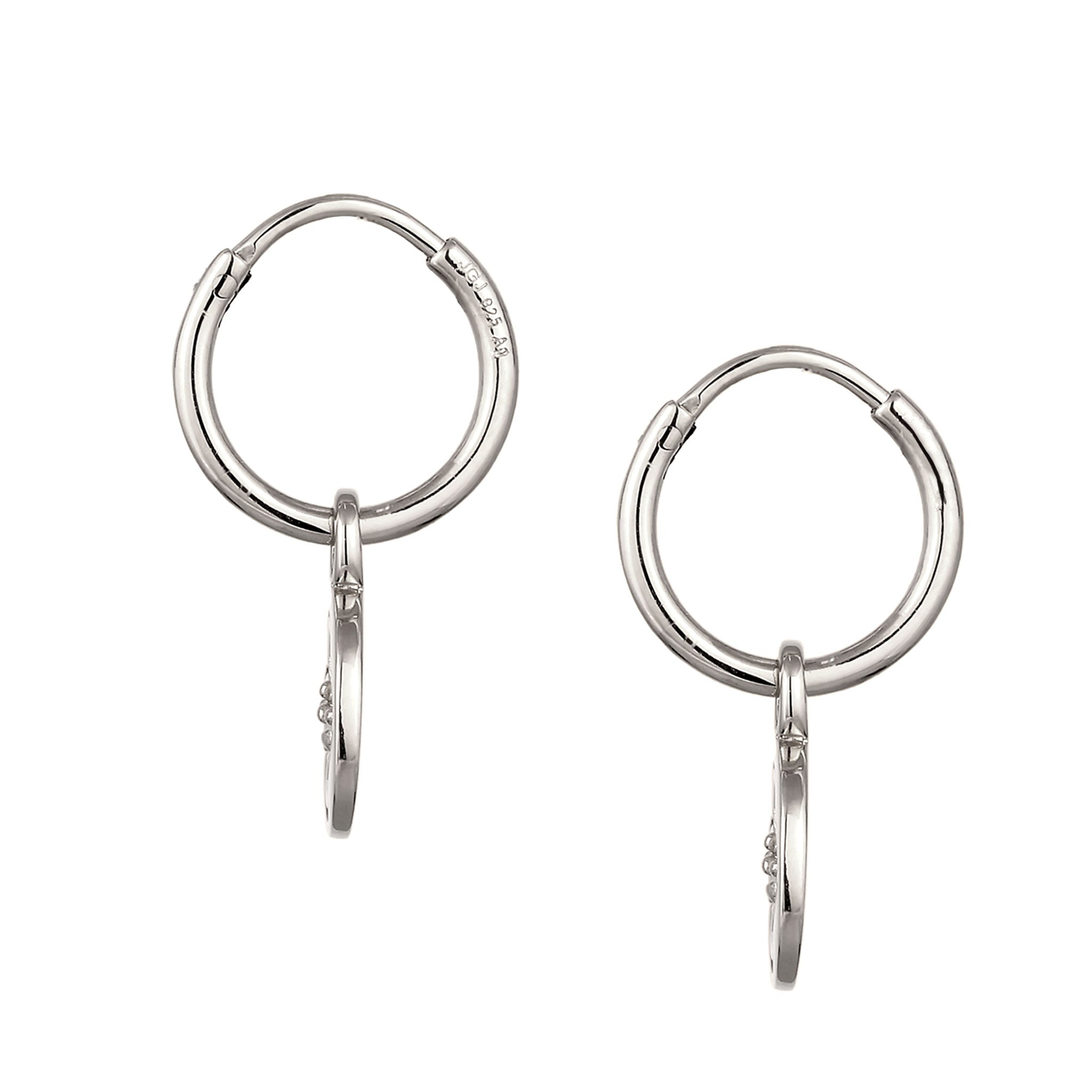 Silber - Elli | Creolen Blume | 925 Sterling Silber