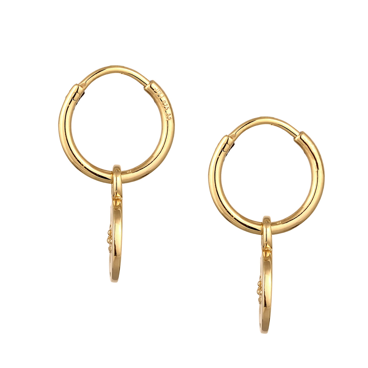 Gold - Elli | Creolen Blume | 925 Sterling Silber vergoldet