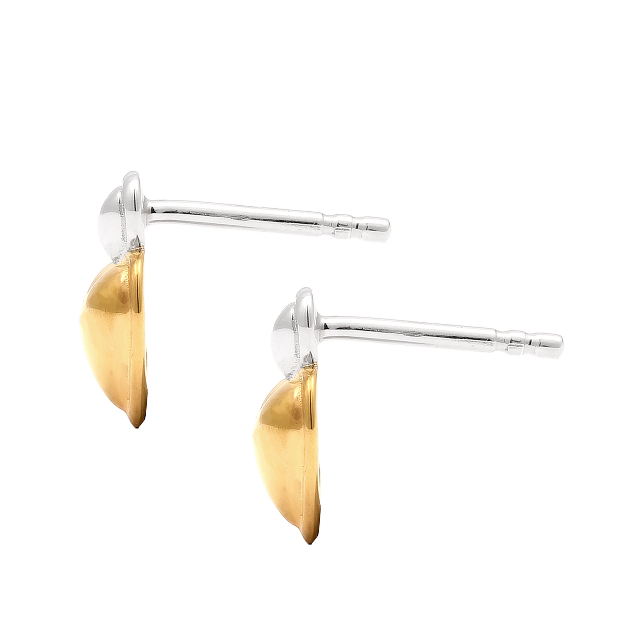 Zweifarbig - Elli | Ohrstecker Herz Bicolor | 925 Sterling Silber