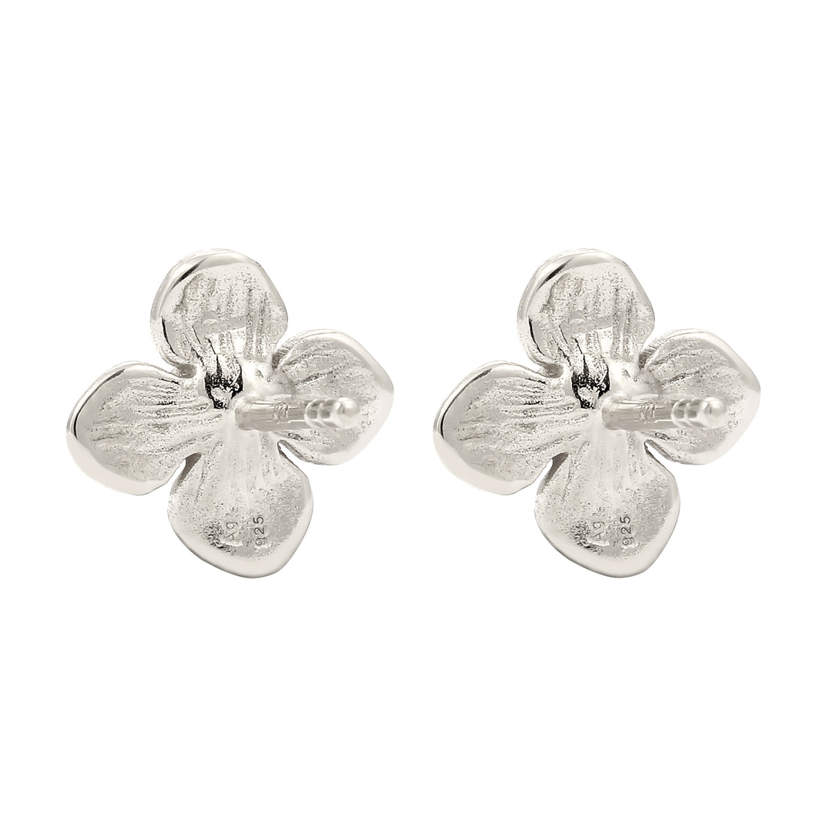 Silber - Elli | Ohrstecker Blume | Synthetische Perle (Weiß) | 925 Sterling Silber