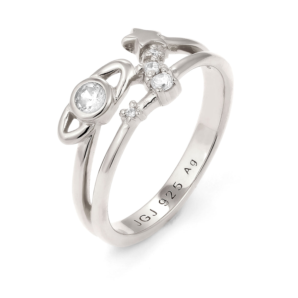 Silber - Elli | Ring Astro | Zirkonia (Weiß) | 925 Sterling Silber