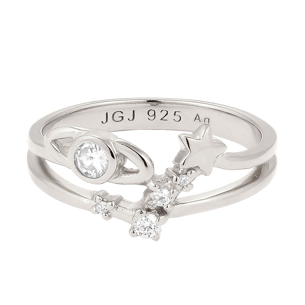 Silber - Elli | Ring Astro | Zirkonia (Weiß) | 925 Sterling Silber