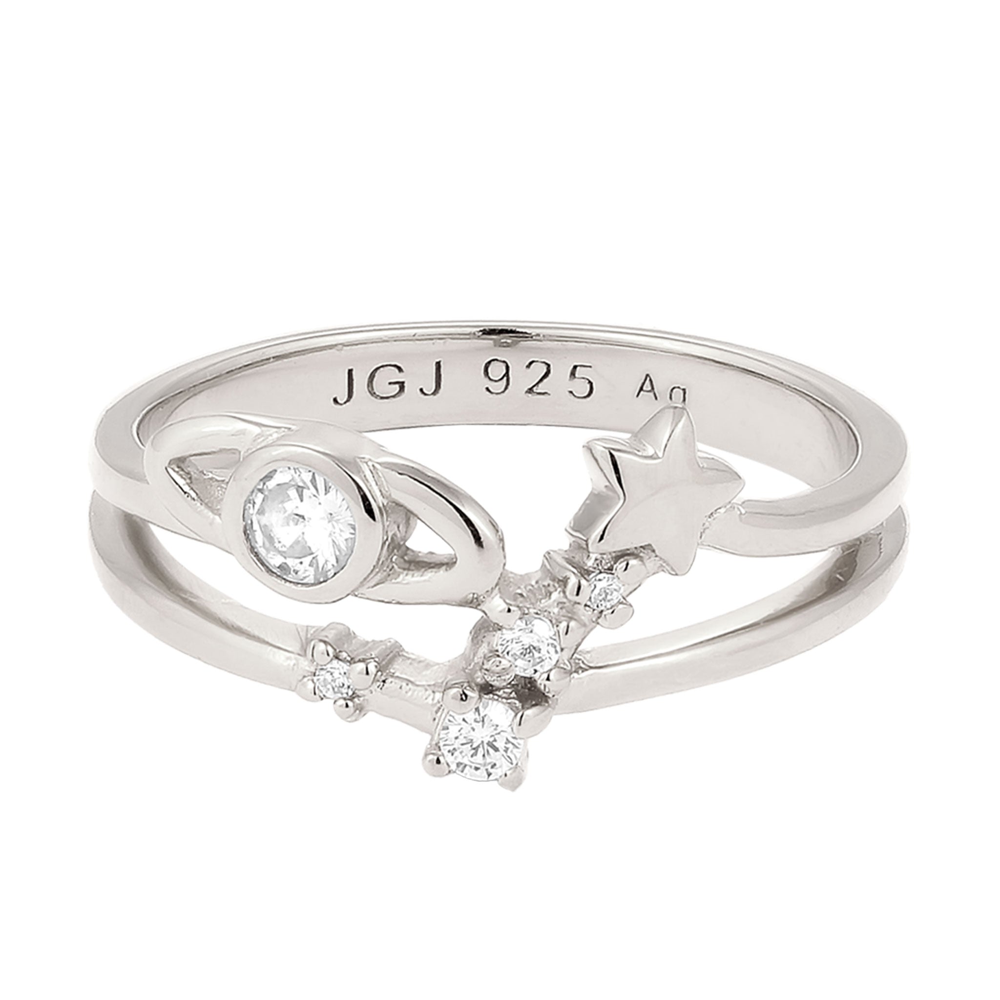 Silber - Elli | Ring Astro | Zirkonia (Weiß) | 925 Sterling Silber