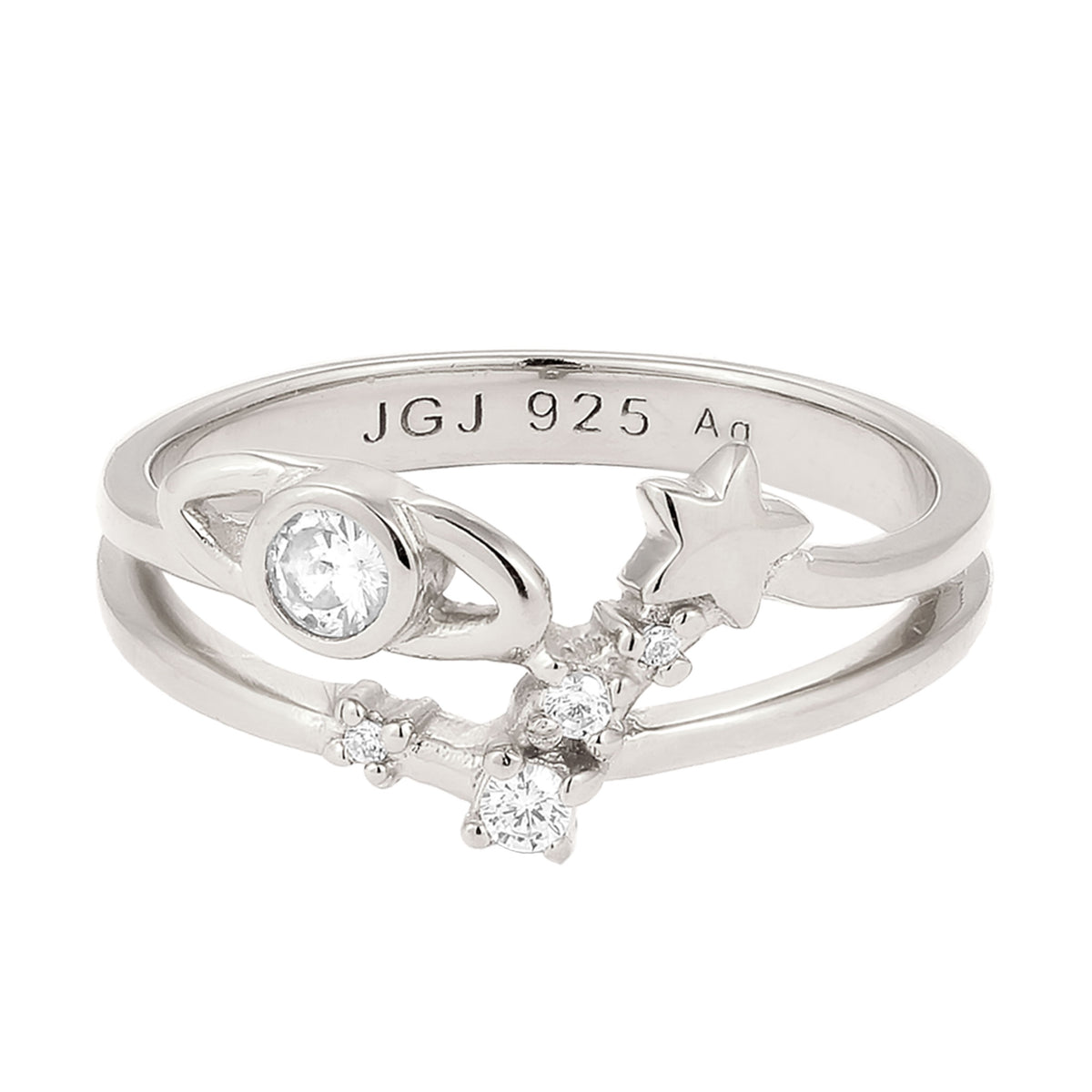 Silber - Elli | Ring Astro | Zirkonia (Weiß) | 925 Sterling Silber