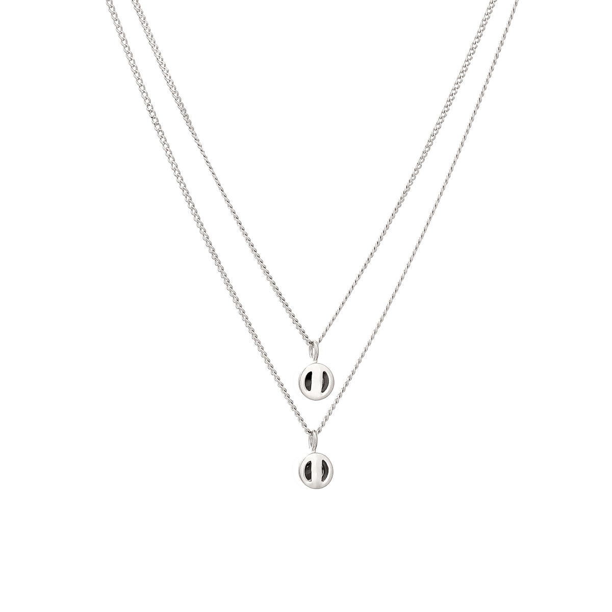 Silber - Elli | Layer-Halskette | Glas Kristalle (Hellgrün & Grün) | 925 Sterling Silber