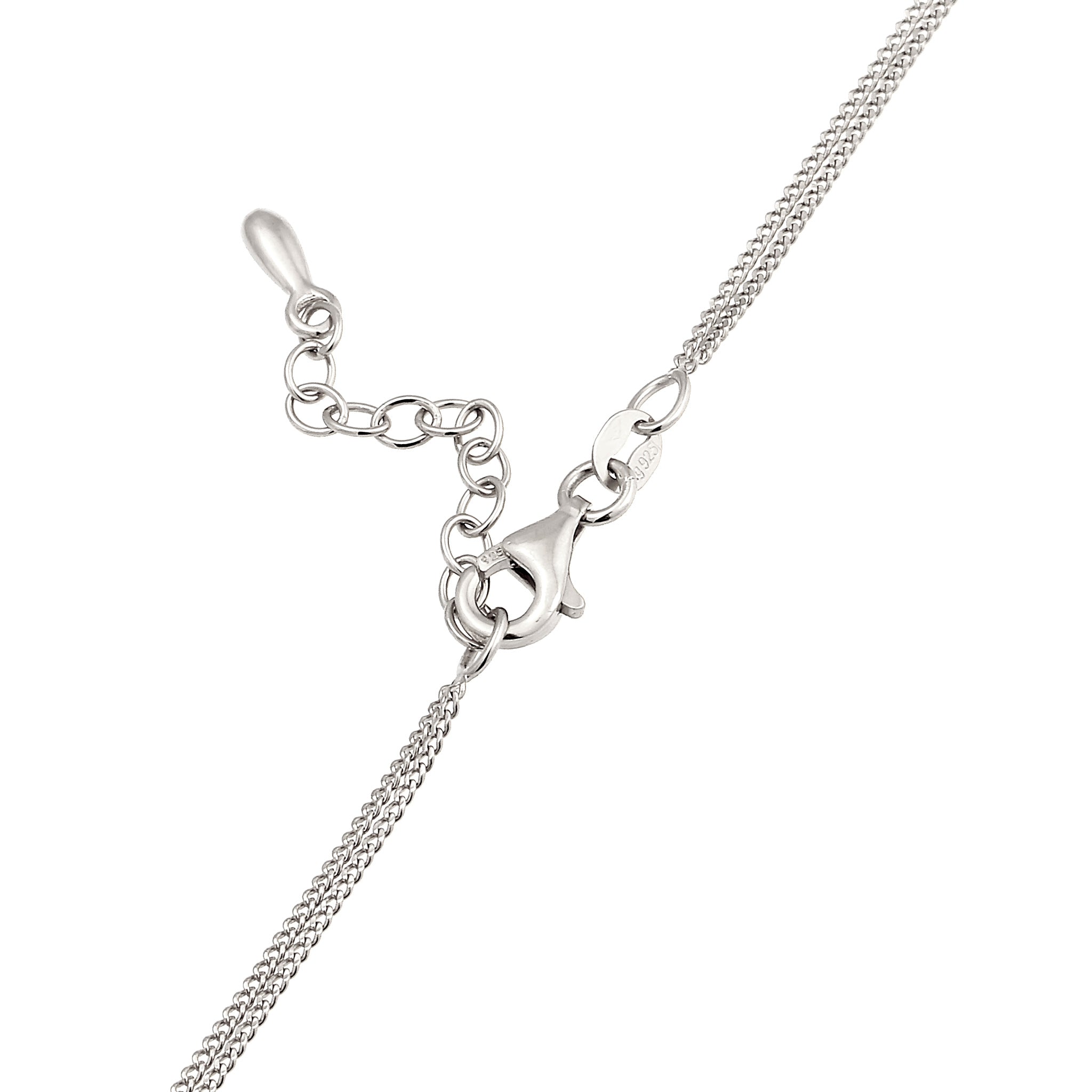 Silber - Elli | Layer-Halskette | Glas Kristalle (Hellgrün & Grün) | 925 Sterling Silber