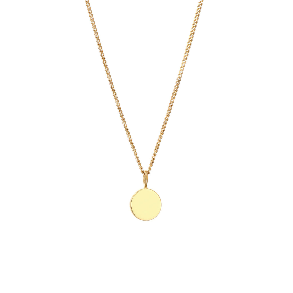 Gold - Elli | Halskette Rund | Mondstein (Weiß) | 925 Sterling Silber vergoldet