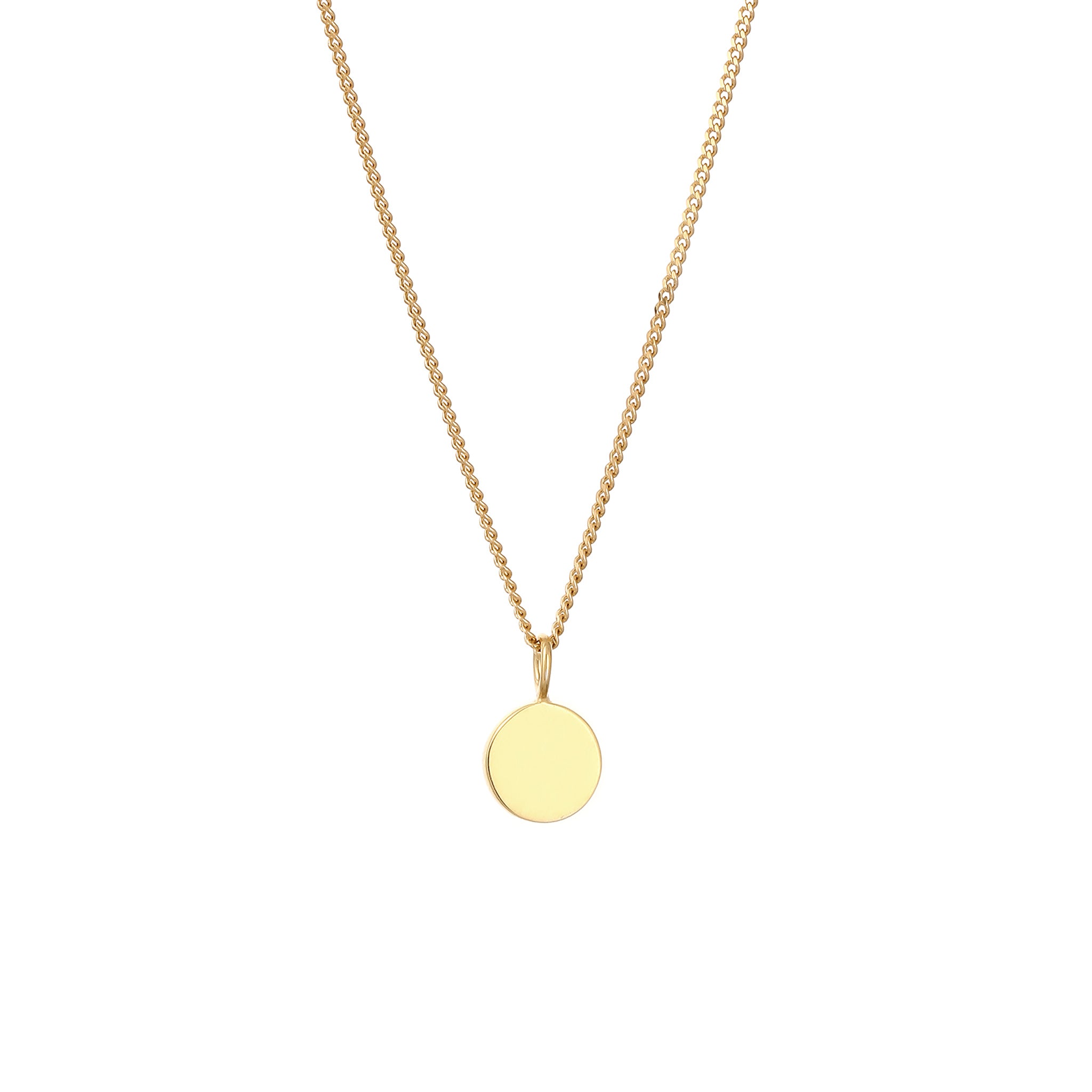 Gold - Elli | Halskette Rund | Mondstein (Weiß) | 925 Sterling Silber vergoldet