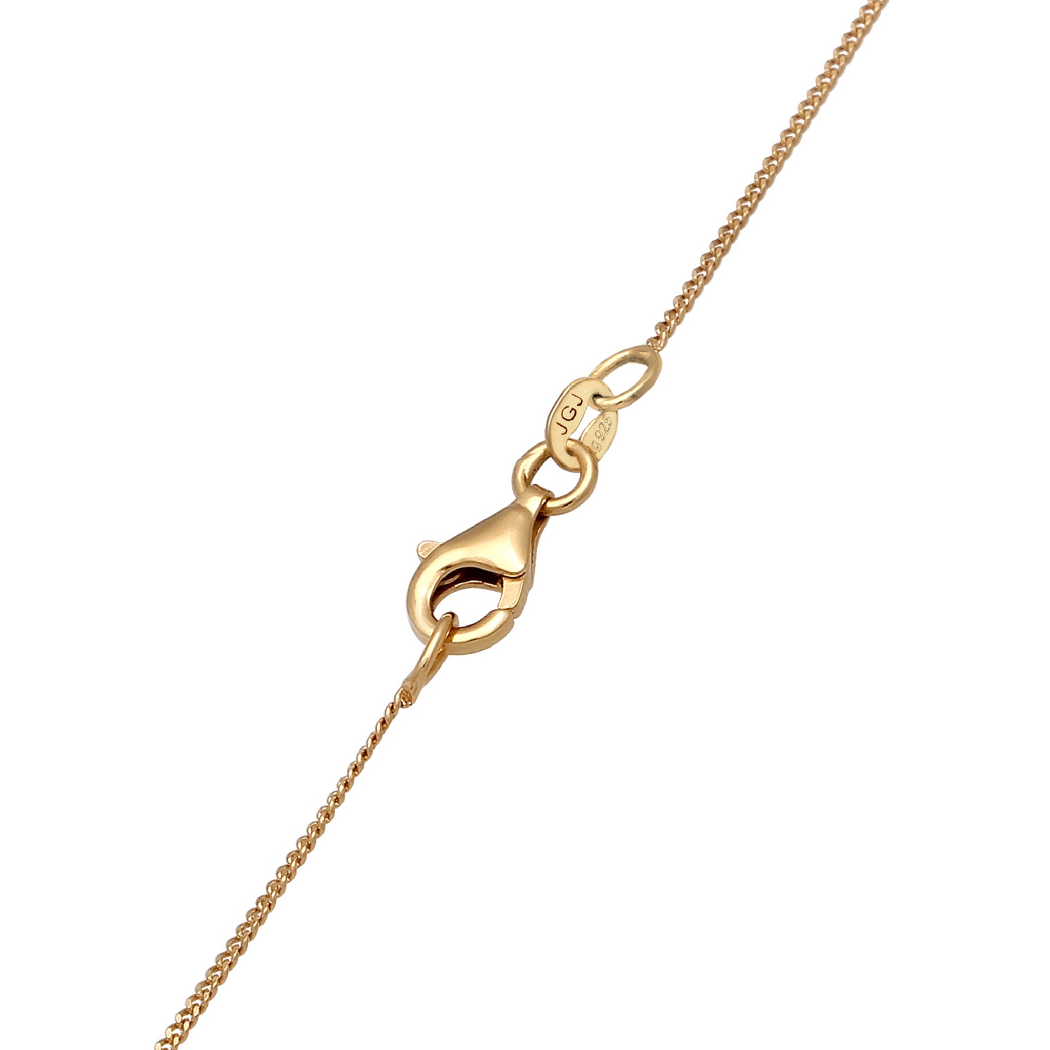 Gold - Elli | Halskette Rund | Mondstein (Weiß) | 925 Sterling Silber vergoldet