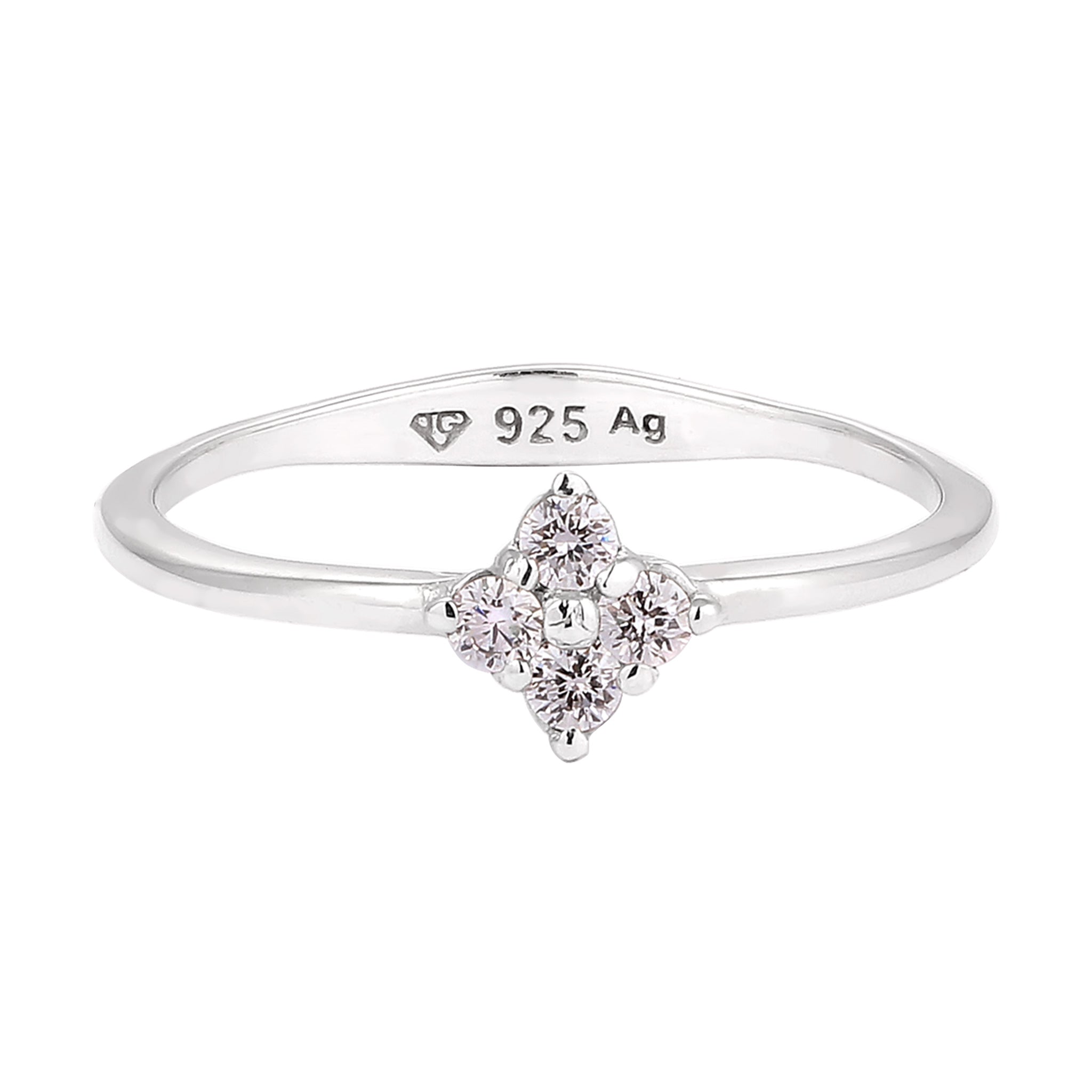 Silber - Elli DIAMONDS | Ring Blume | Lab Grown Diamant (Weiß, 0.14 ct) | 925 Sterling Silber