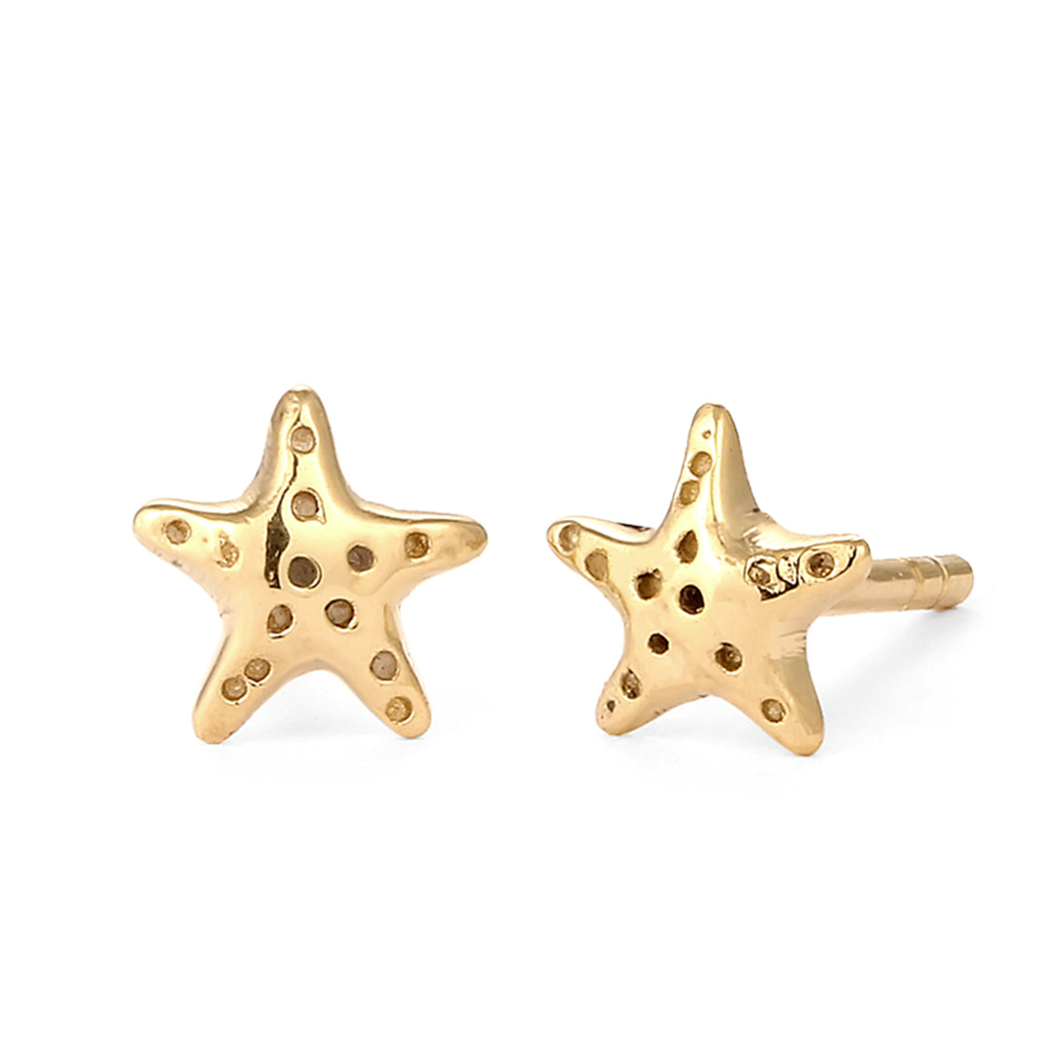 Gold - Elli | Ohrstecker Seestern | 925 Sterling Silber vergoldet