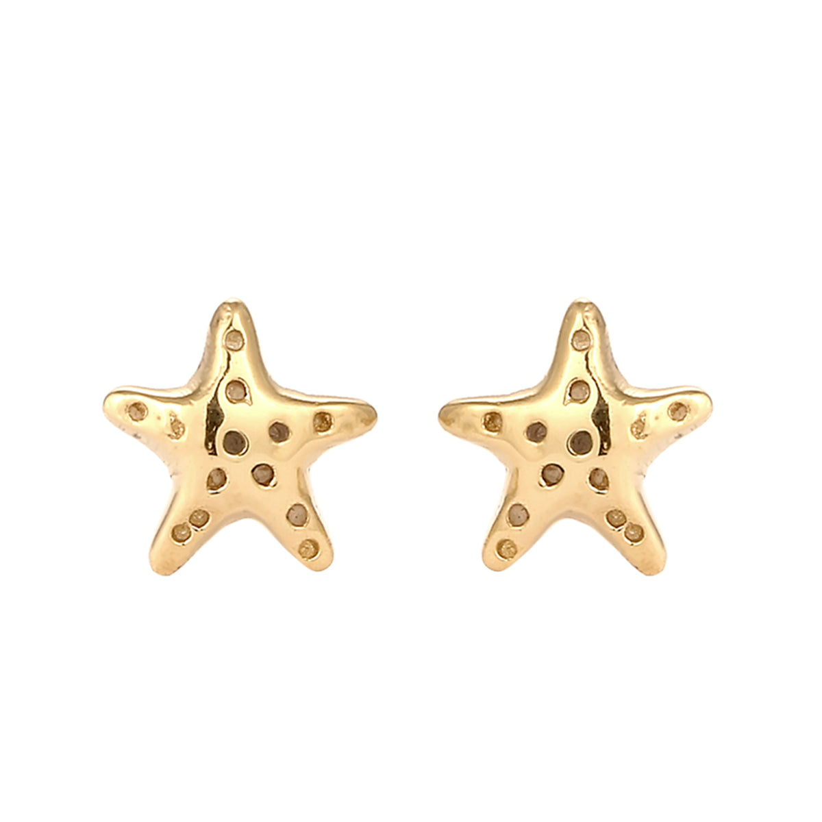 Gold - Elli | Ohrstecker Seestern | 925 Sterling Silber vergoldet
