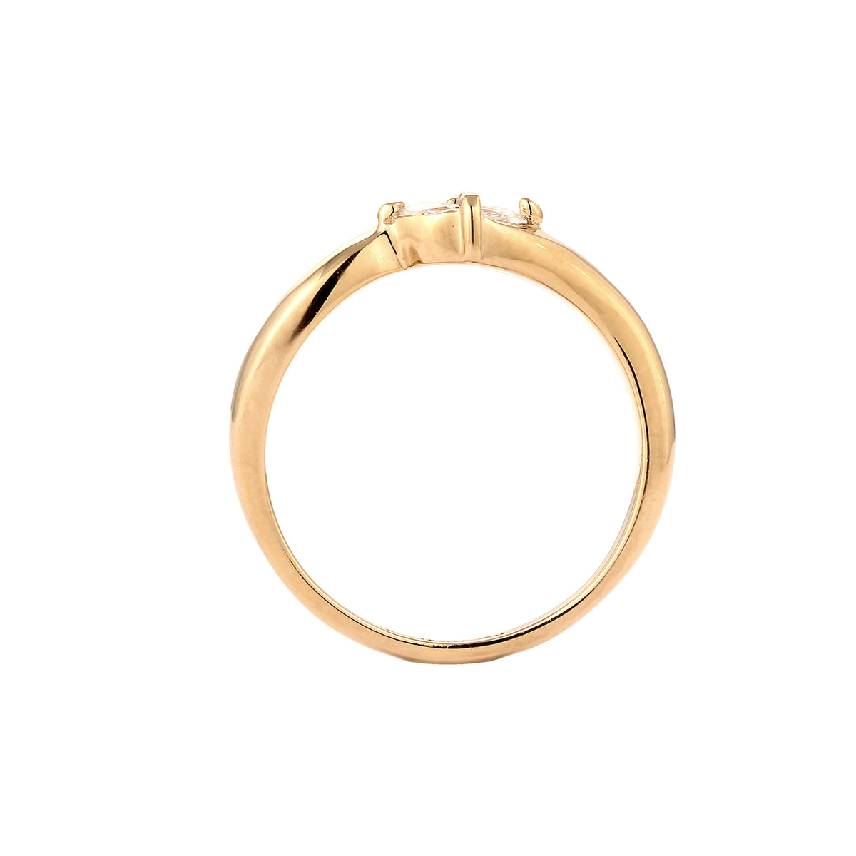 Gold - Elli | Ring Oval | Zirkonia (Weiß) | 925 Sterling Silber vergoldet