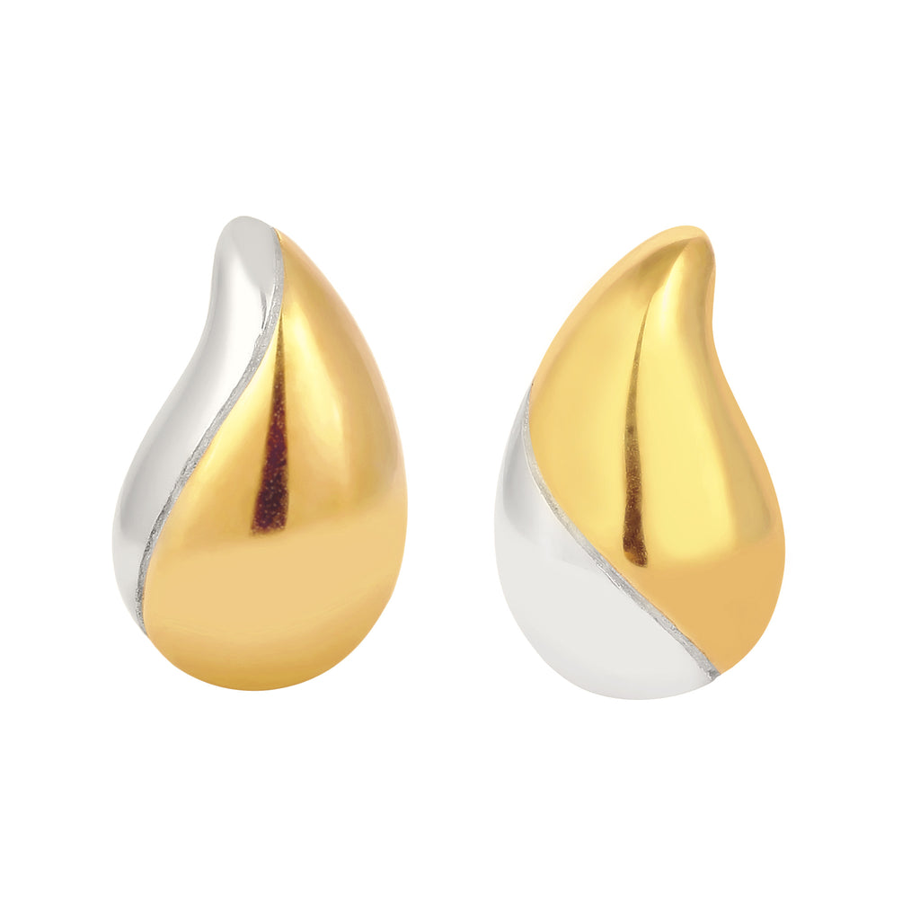 Zweifarbig - Elli | Ohrstecker Tropfen Bicolor | 925 Sterling Silber vergoldet