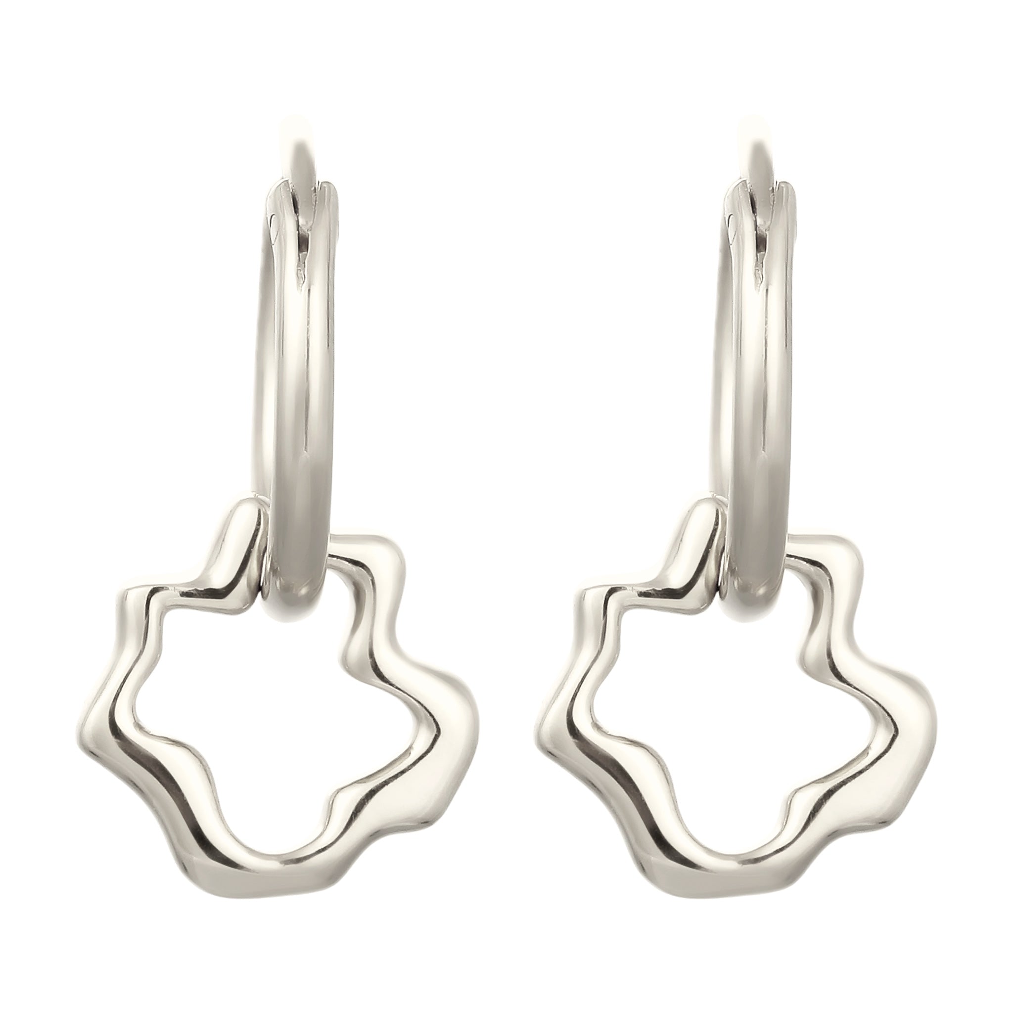 Silber - Elli | Creolen Blume | 925 Sterling Silber