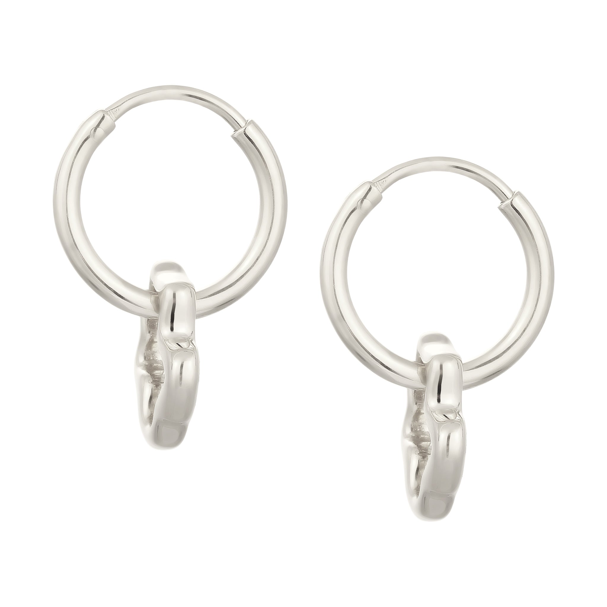 Silber - Elli | Creolen Blume | 925 Sterling Silber
