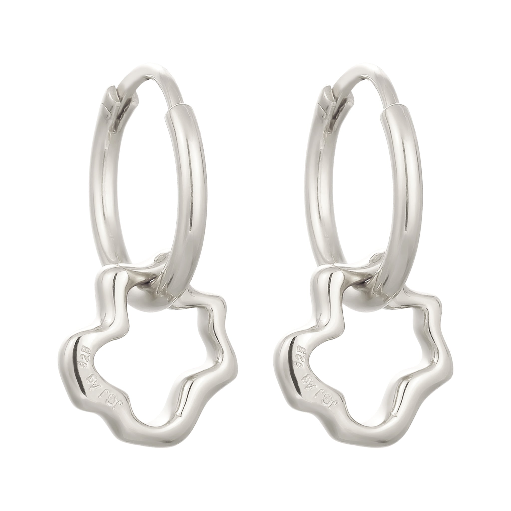 Silber - Elli | Creolen Blume | 925 Sterling Silber