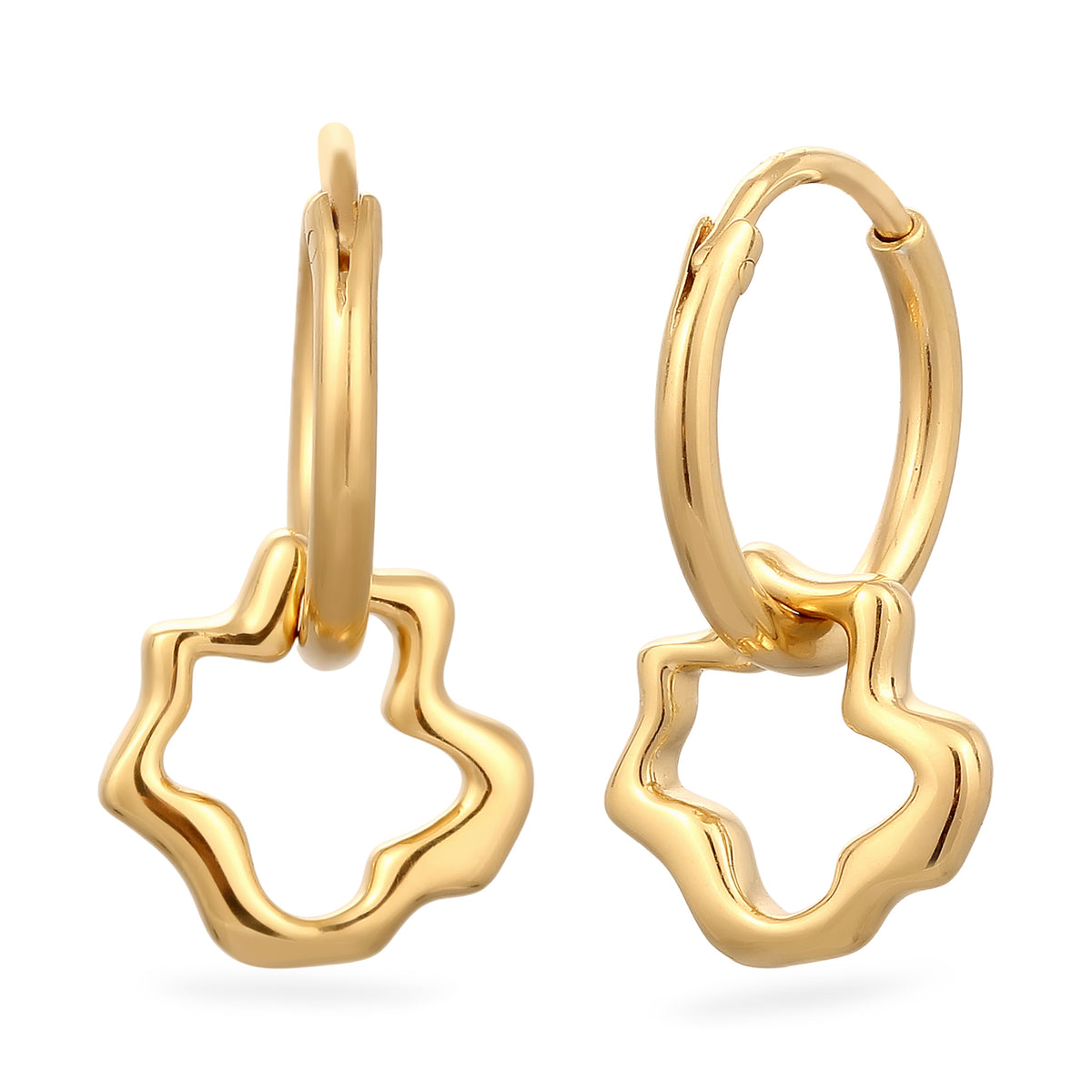 Gold - Elli | Creolen Blume | 925 Sterling Silber vergoldet