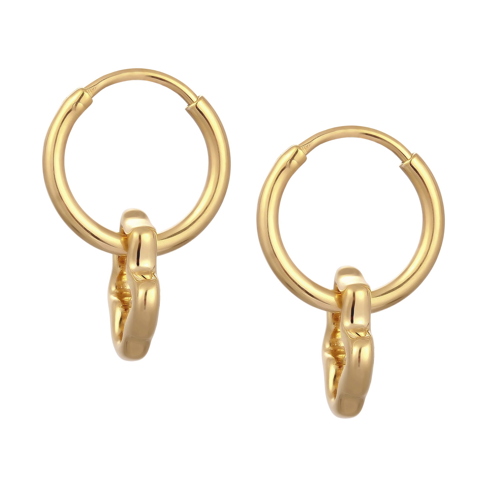 Gold - Elli | Creolen Blume | 925 Sterling Silber vergoldet
