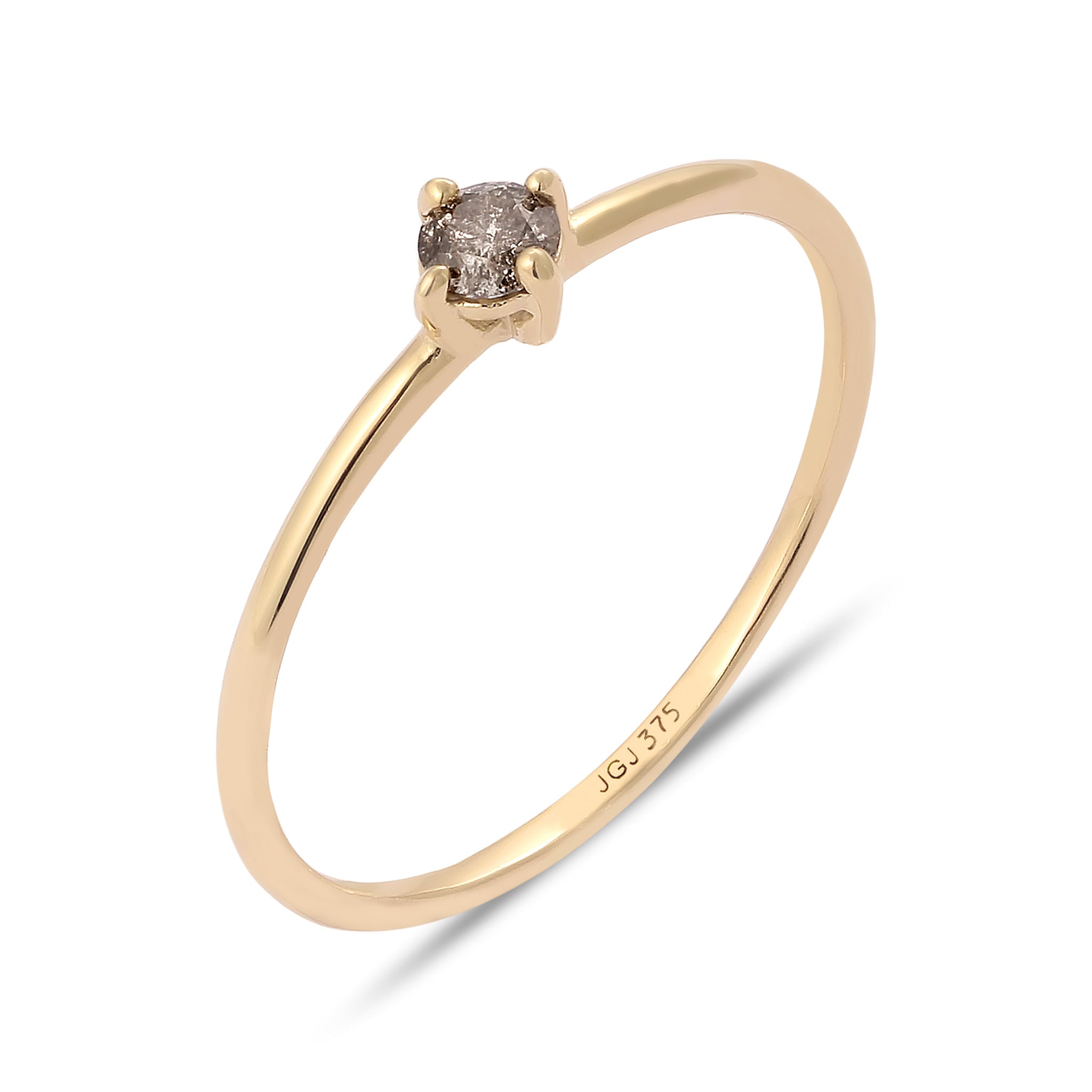 Gold - Elli DIAMONDS | Verlobungsring | Salt & Pepper Diamant (0.11 ct) | 375 Gelbgold