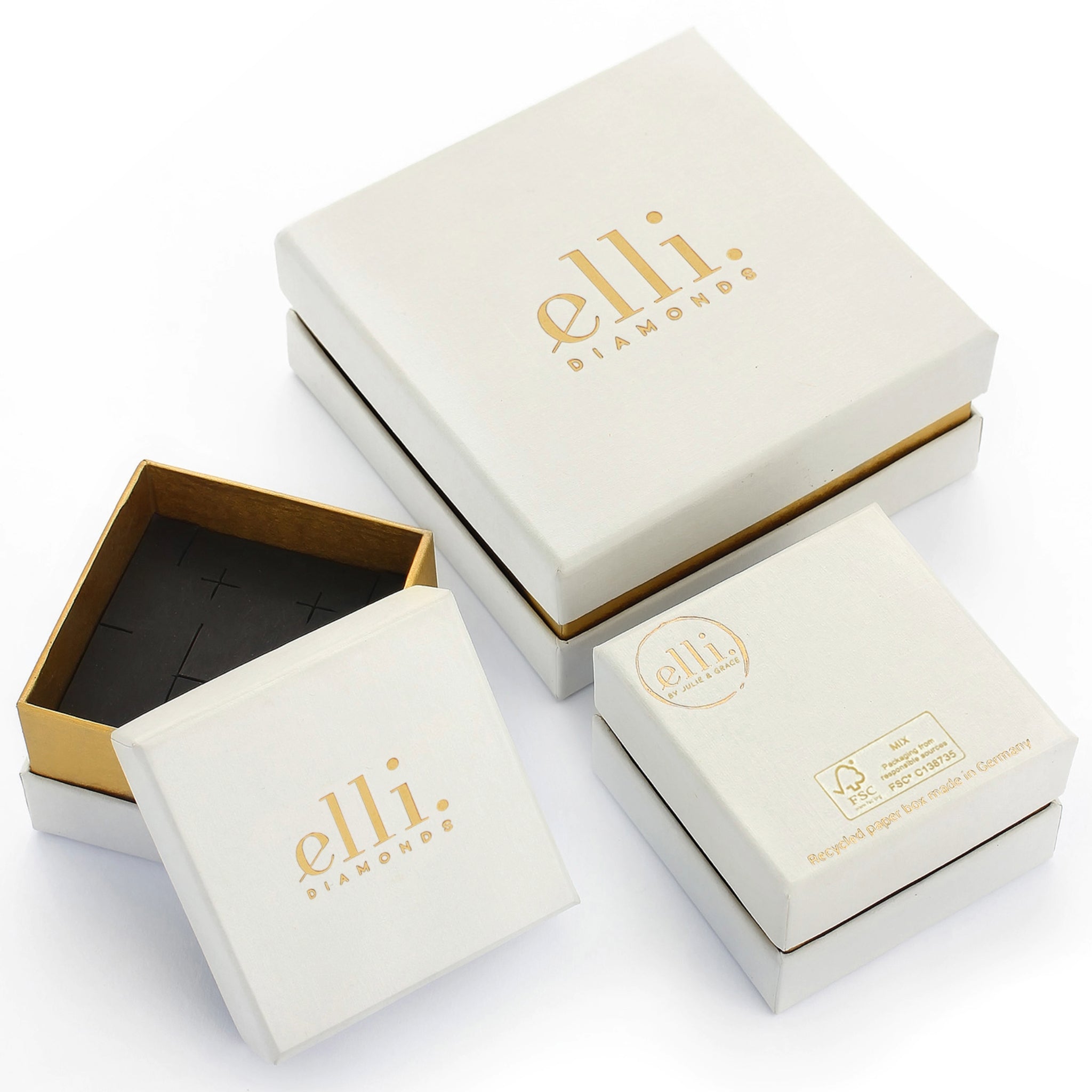 Gold - Elli DIAMONDS | Verlobungsring | Salt & Pepper Diamant (0.11 ct) | 375 Gelbgold