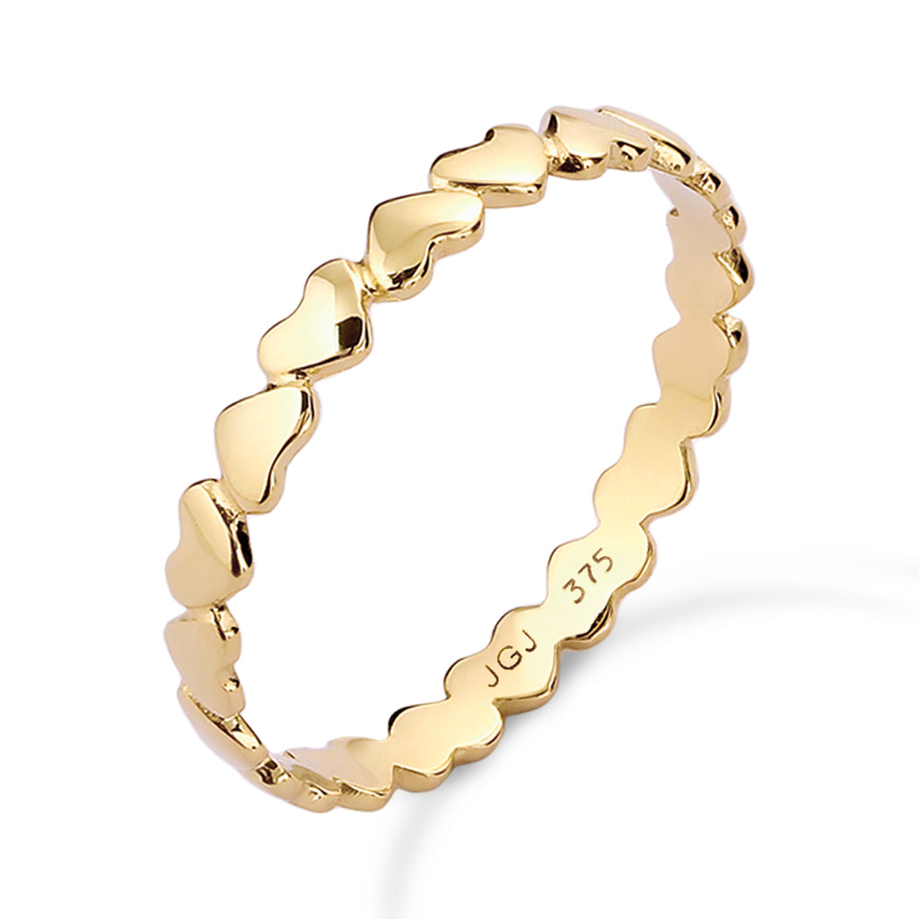 Gold - Elli PREMIUM | Bandring Herzen | 375 Gelbgold
