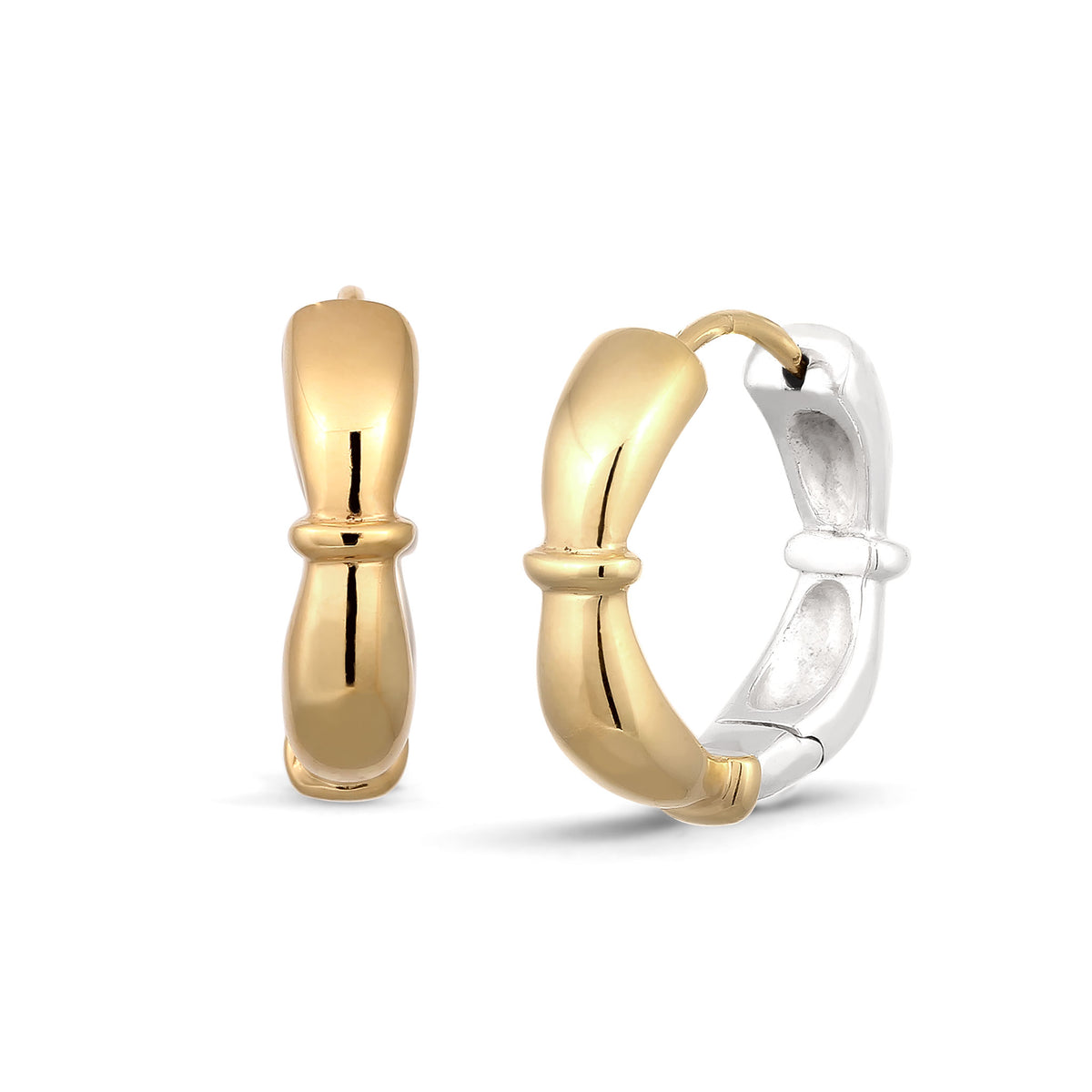 Zweifarbig - Elli | Creolen Bicolor | 925 Sterling Silber
