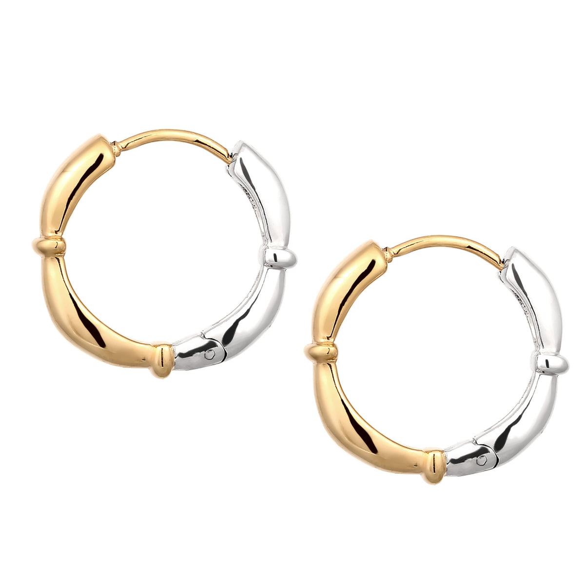 Zweifarbig - Elli | Creolen Bicolor | 925 Sterling Silber