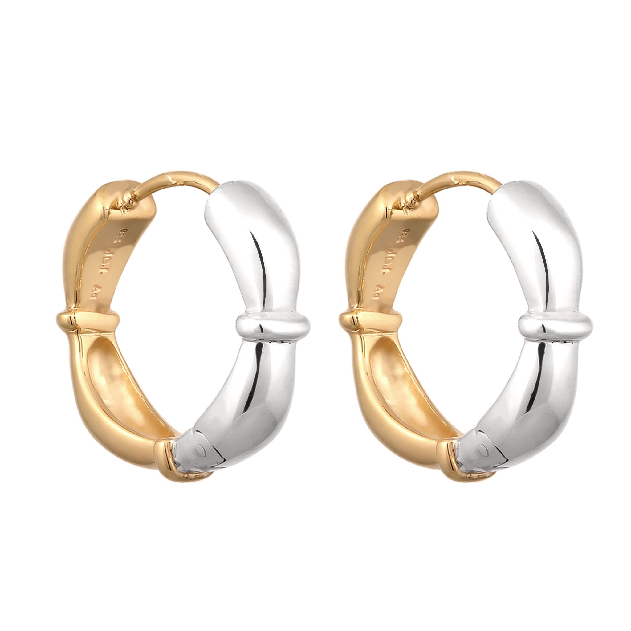 Zweifarbig - Elli | Creolen Bicolor | 925 Sterling Silber