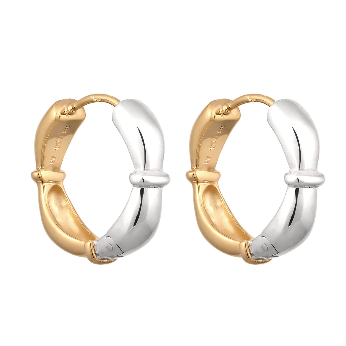 Zweifarbig - Elli | Creolen Bicolor | 925 Sterling Silber