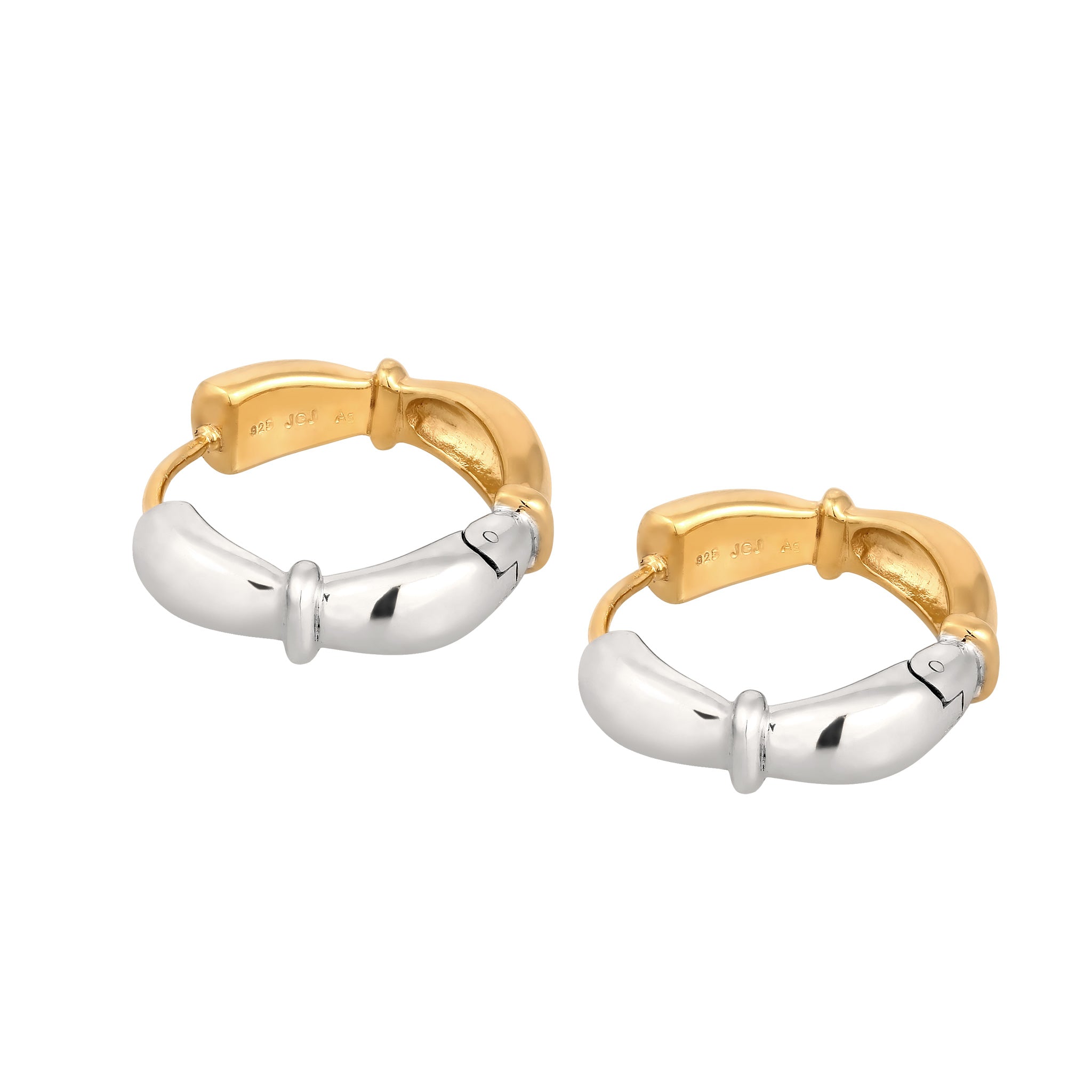 Zweifarbig - Elli | Creolen Bicolor | 925 Sterling Silber