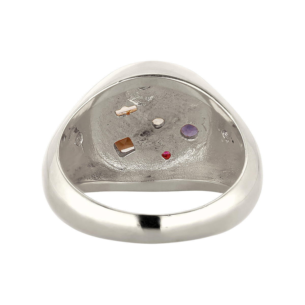 Silber - Elli PREMIUM | Siegelring Vintage | Saphir & Topaz & Peridot & Perle | 925 Sterling Silber