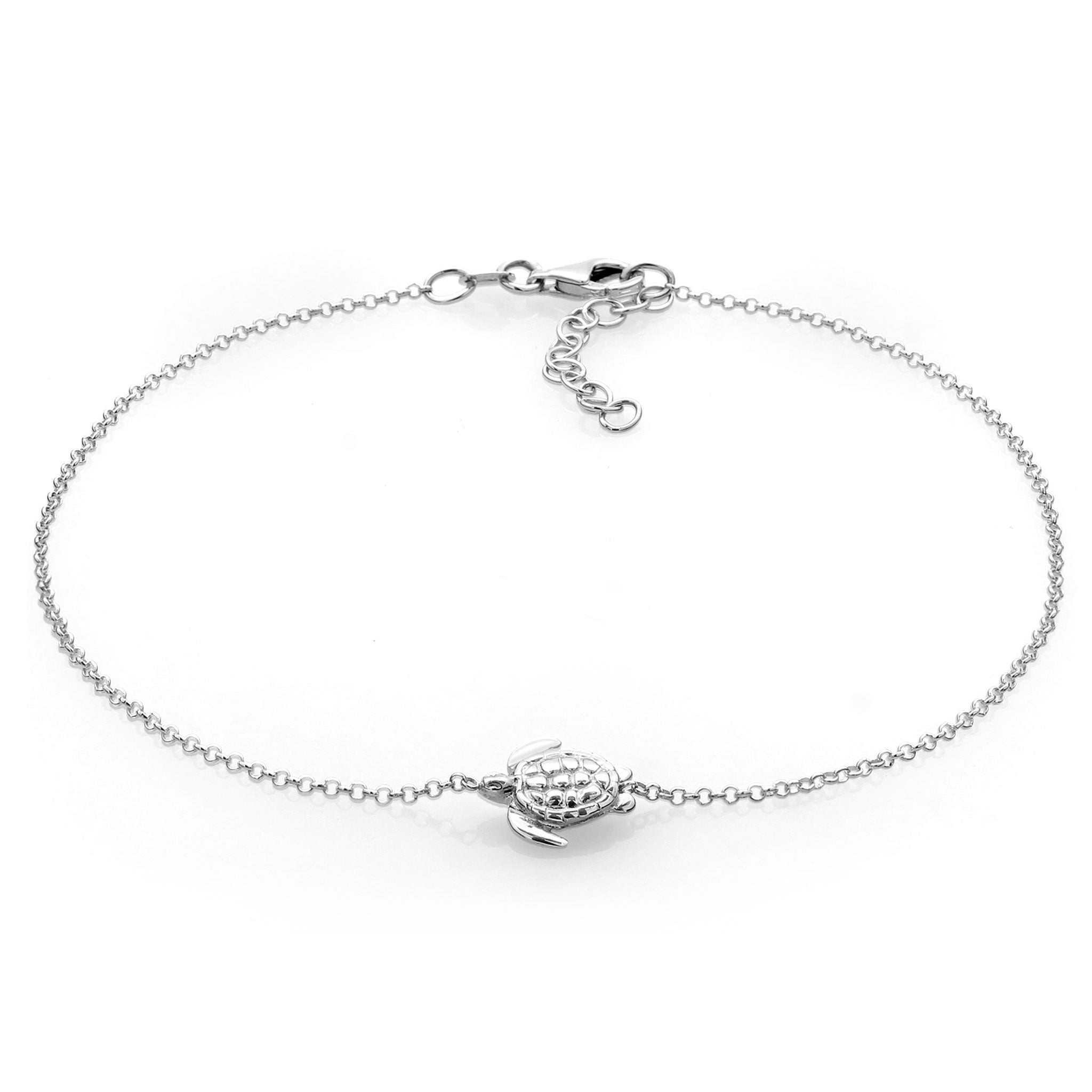 Silber - Elli | Fußkettchen Schildkröte | 925 Sterling Silber
