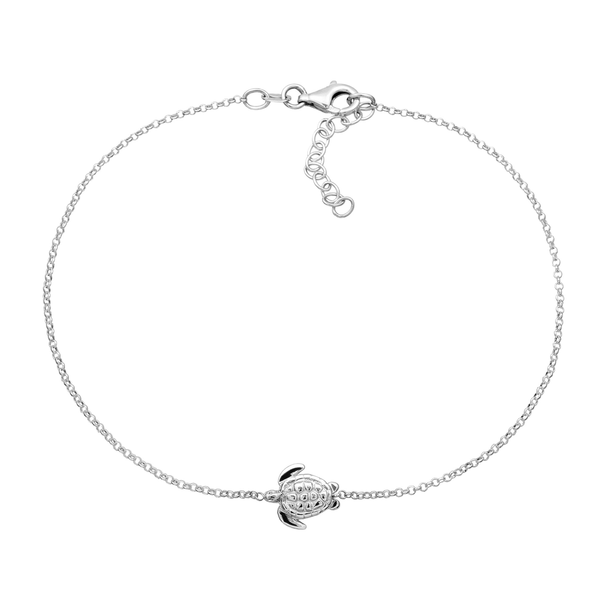 Silber - Elli | Fußkettchen Schildkröte | 925 Sterling Silber